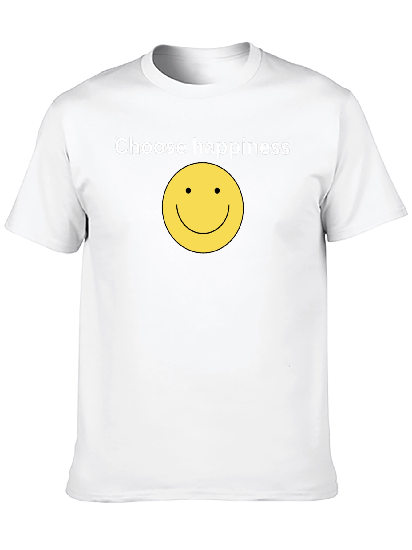 Black Choose Happiness Black T-Shirt - Smiley Face Design view 10