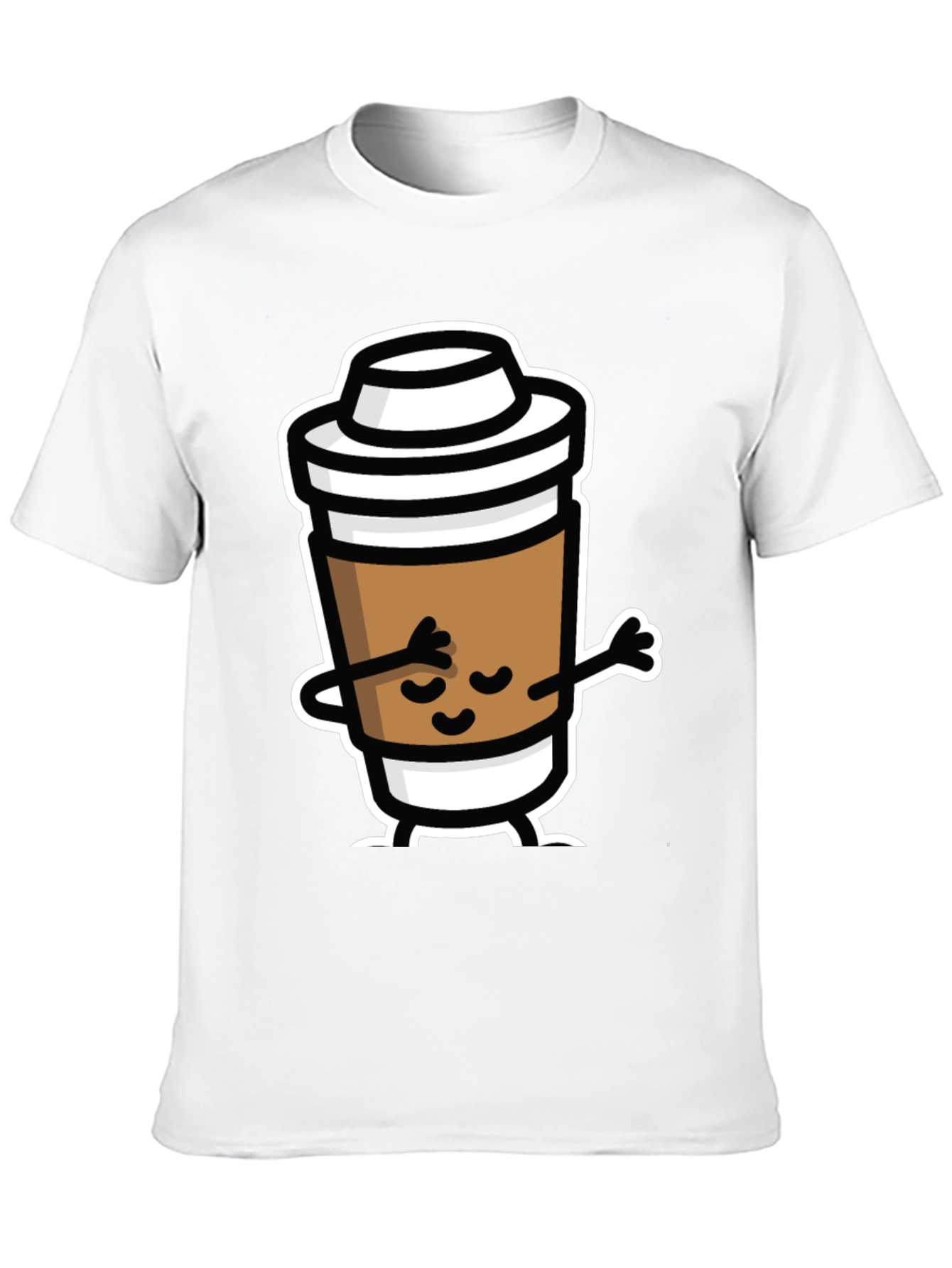 Black Dabbing Coffee Cup Black T-Shirt view 10