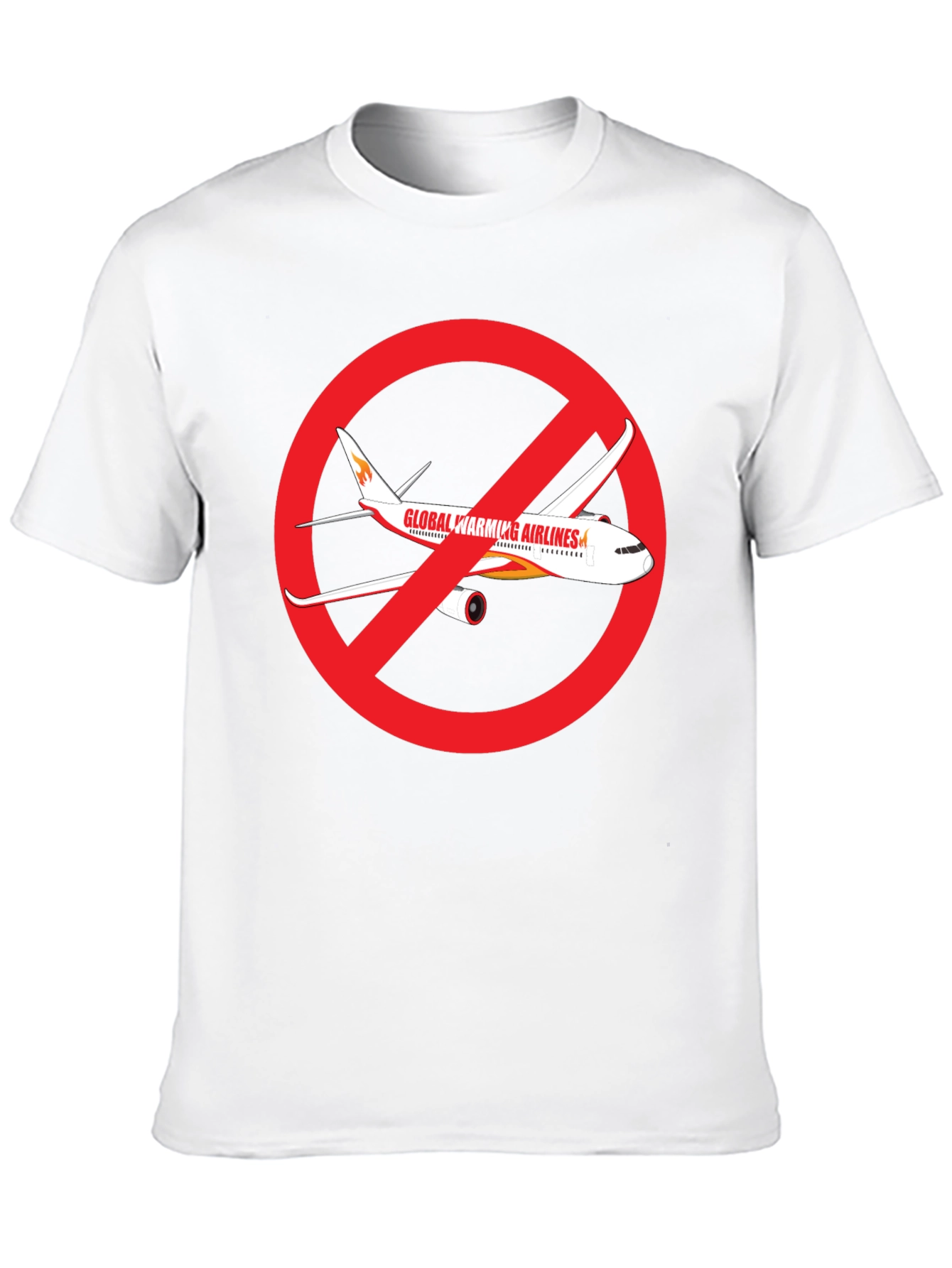 Black No Fly Zone T-Shirt Global Warming Airlines Black Graphic Tee view 10