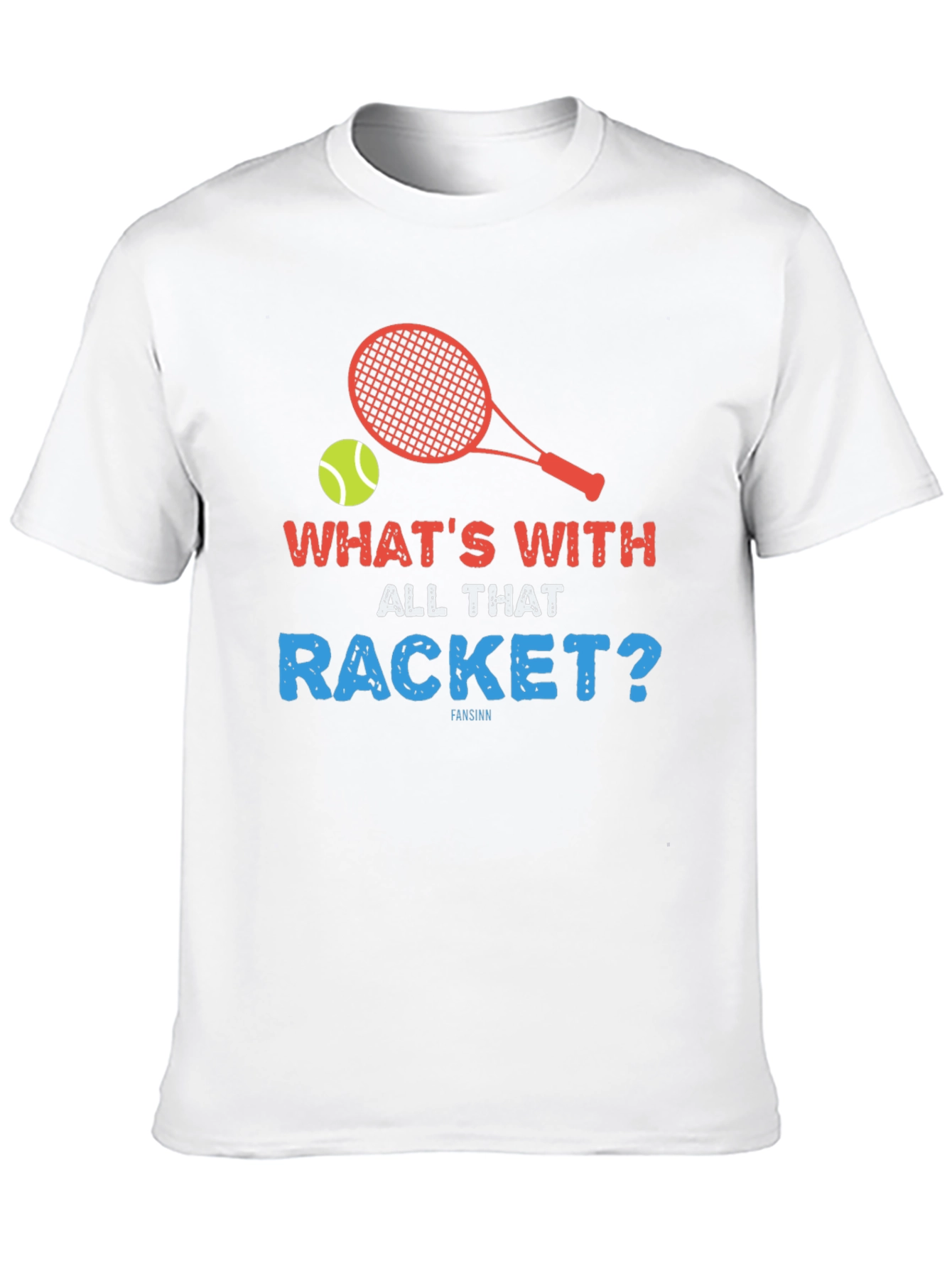 Black Funny Tennis T-Shirt - What's With All That Racket? view 10