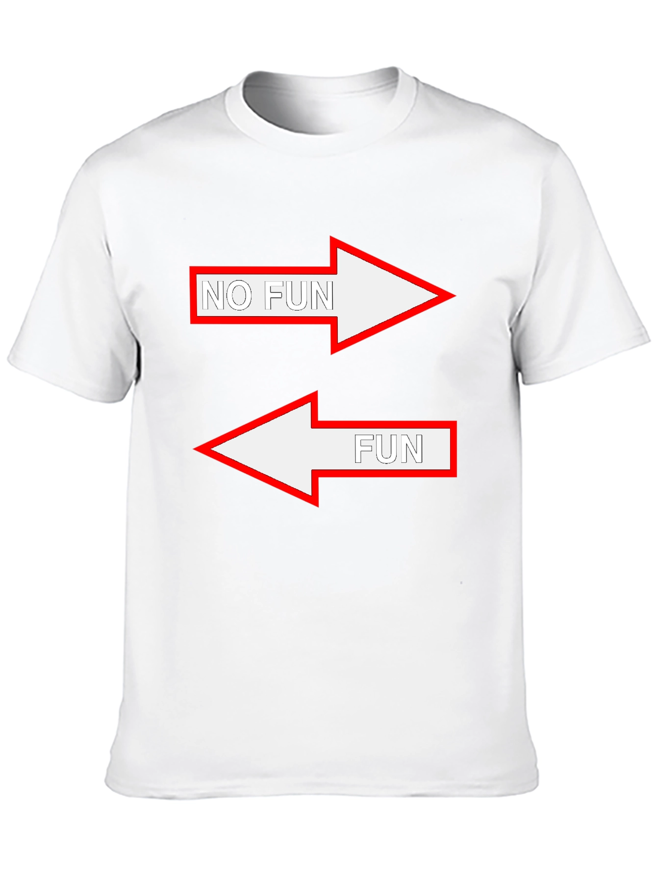 Black Humorous "No Fun/Fun" Arrow Graphic Tee view 10