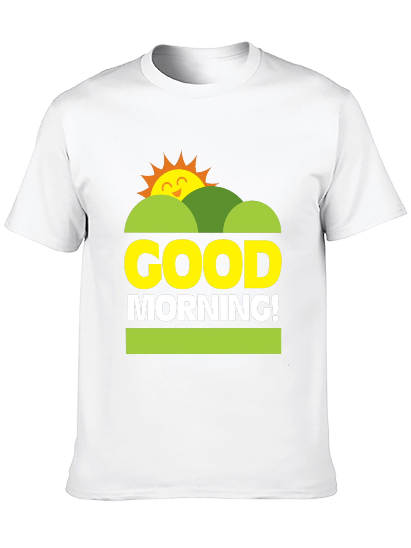 Black Good Morning Graphic Tee - Unisex Black T-Shirt view 10