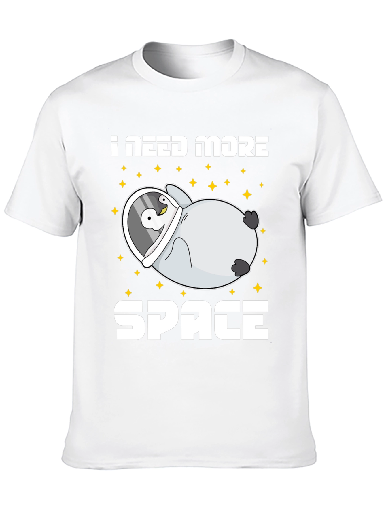 Black I Need More Space Penguin Astronaut T-Shirt view 10