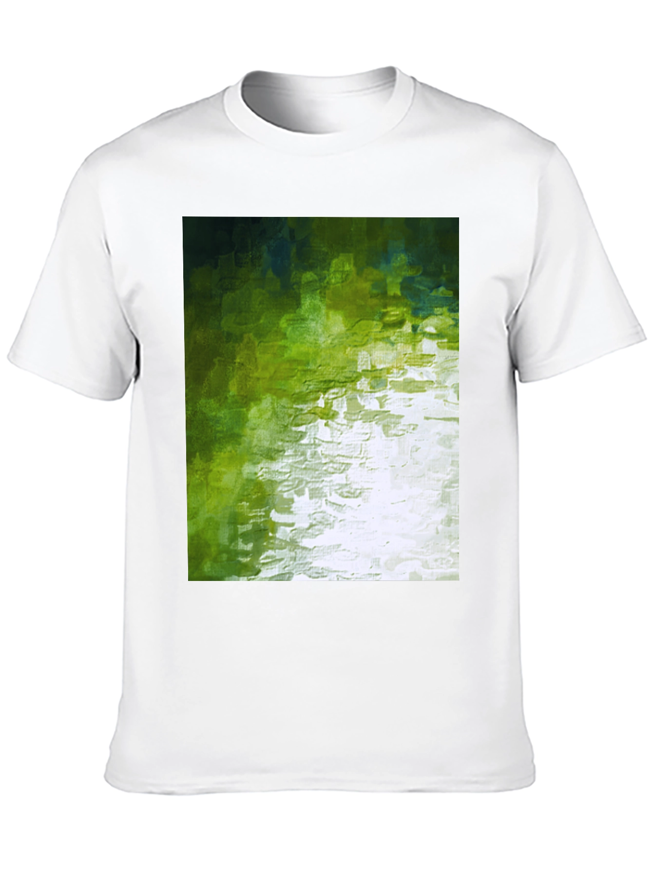 Black Abstract Green Graphic Print Crewneck T-Shirt view 10