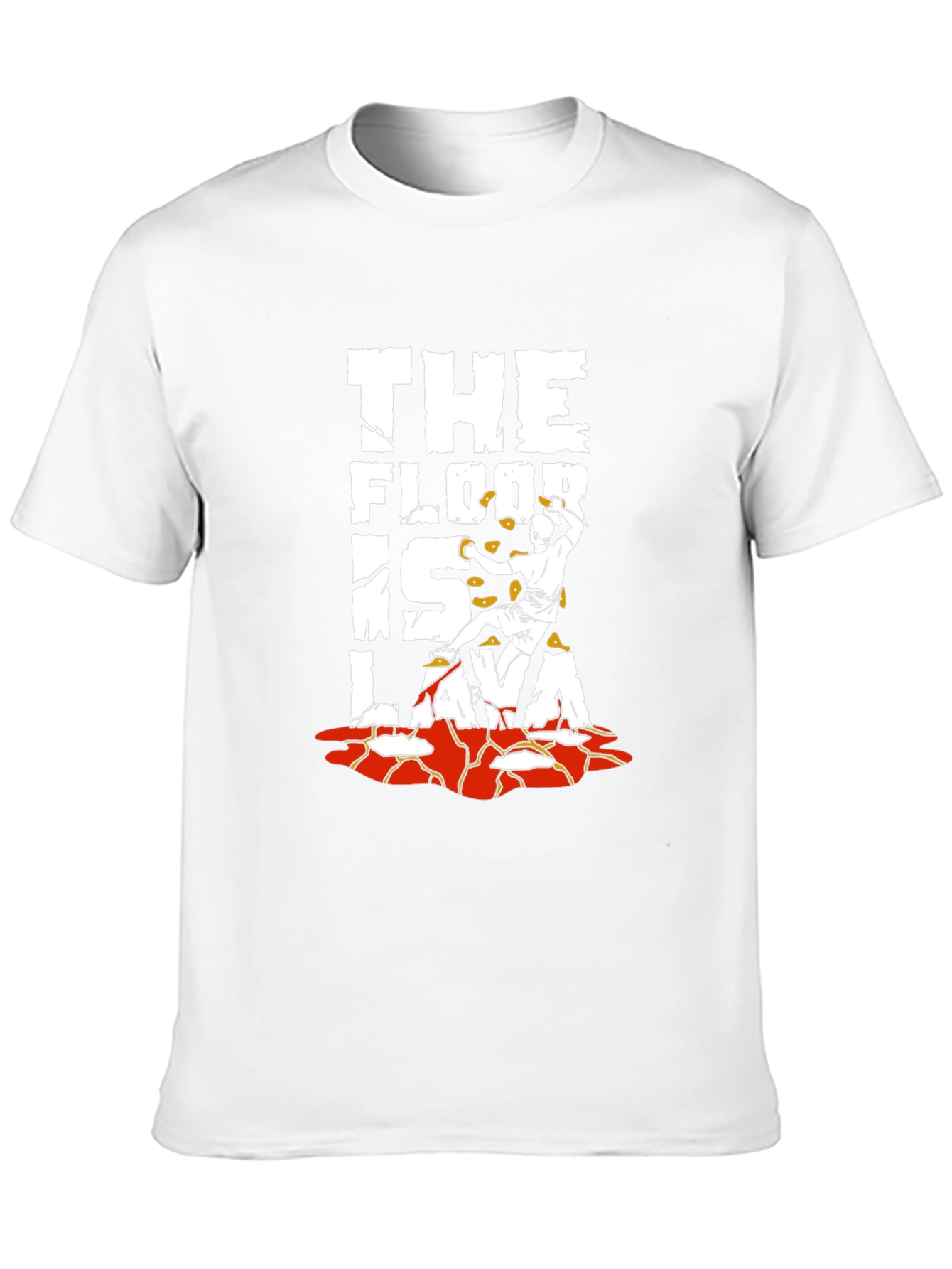 Black The Floor is Lava Graphic Tee - Rock Climbing Design view 10