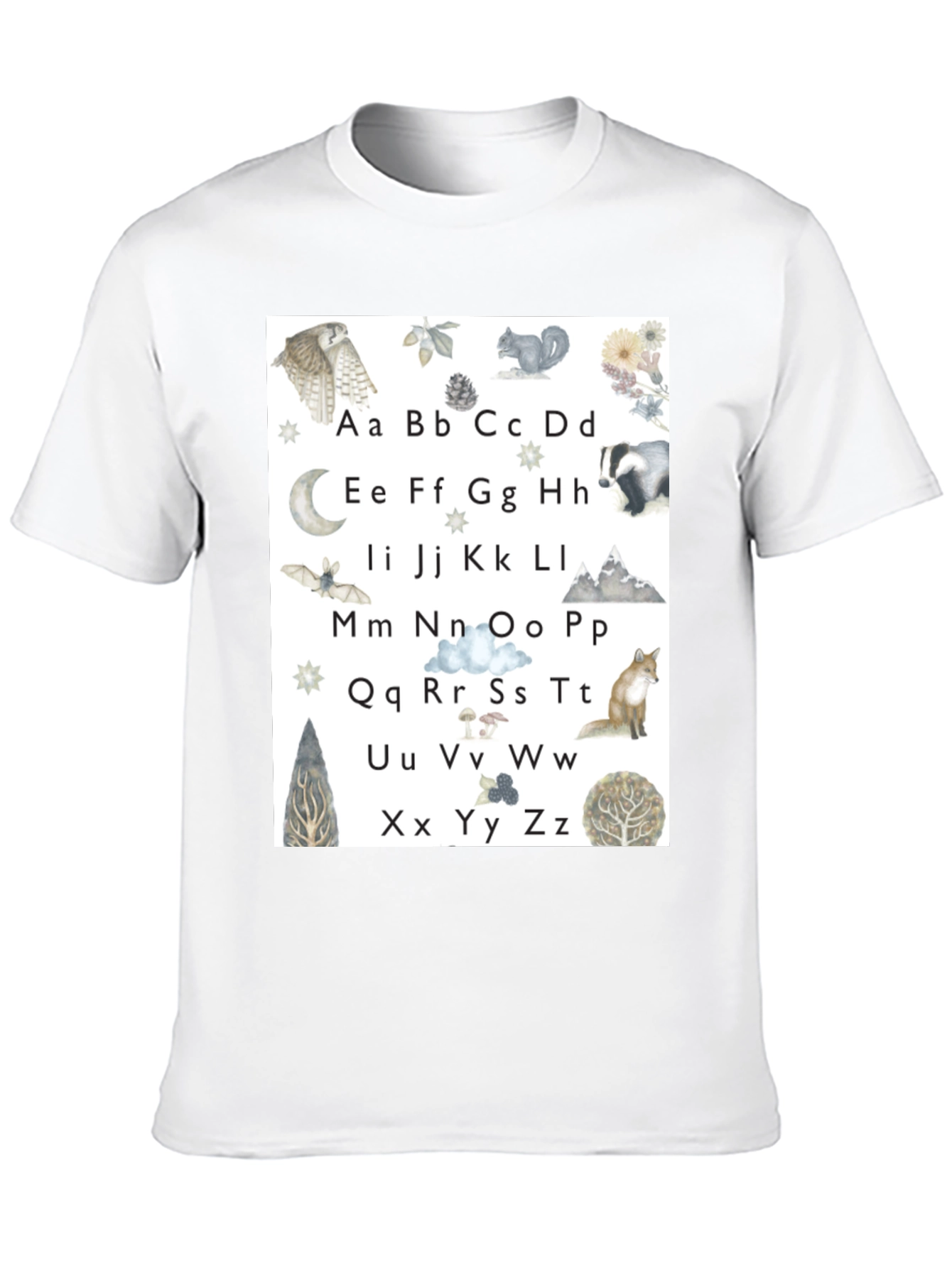 Black Alphabet Animal Black T-Shirt view 10