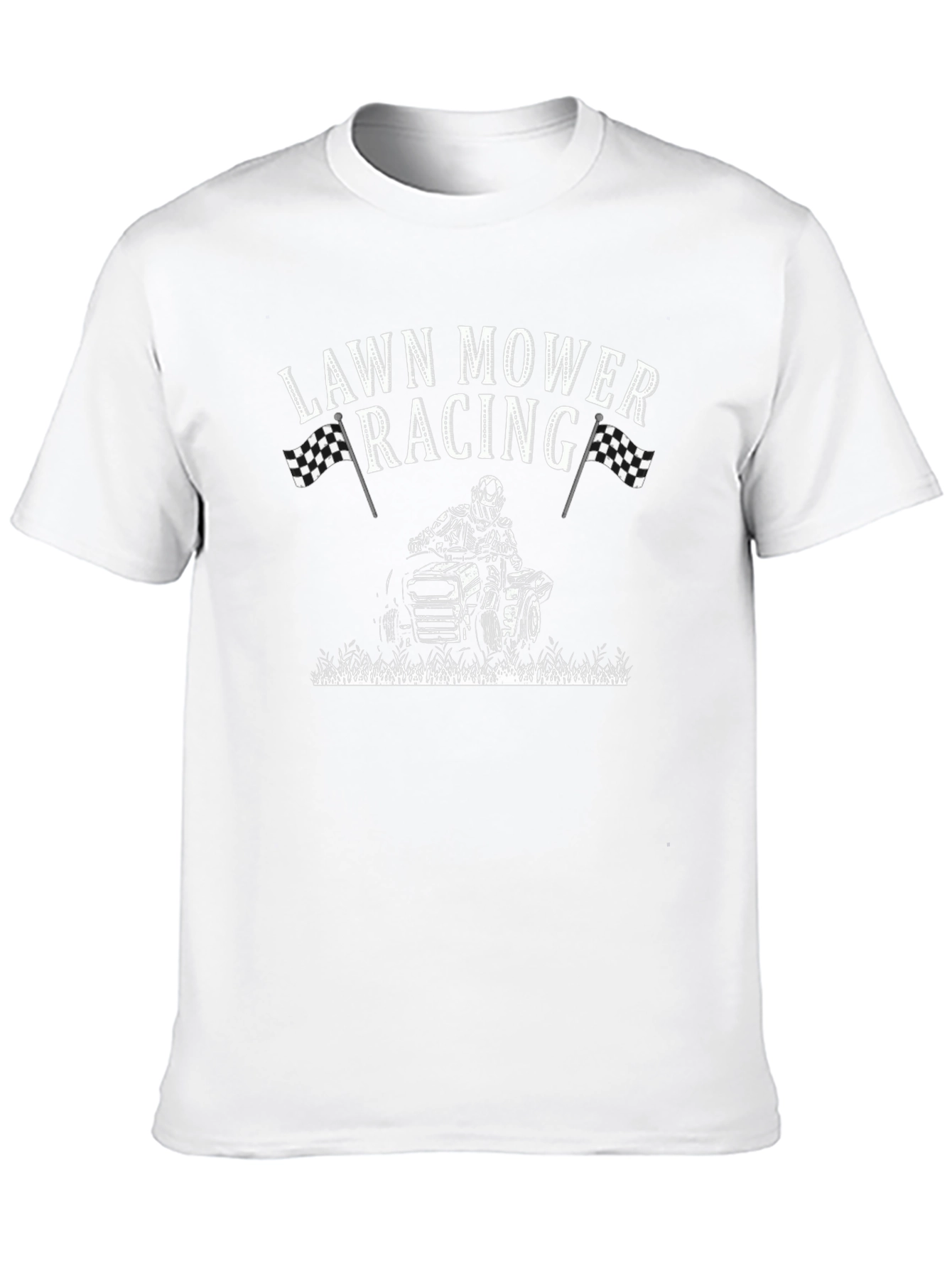 Black Lawn Mower Racing Graphic T-Shirt view 10