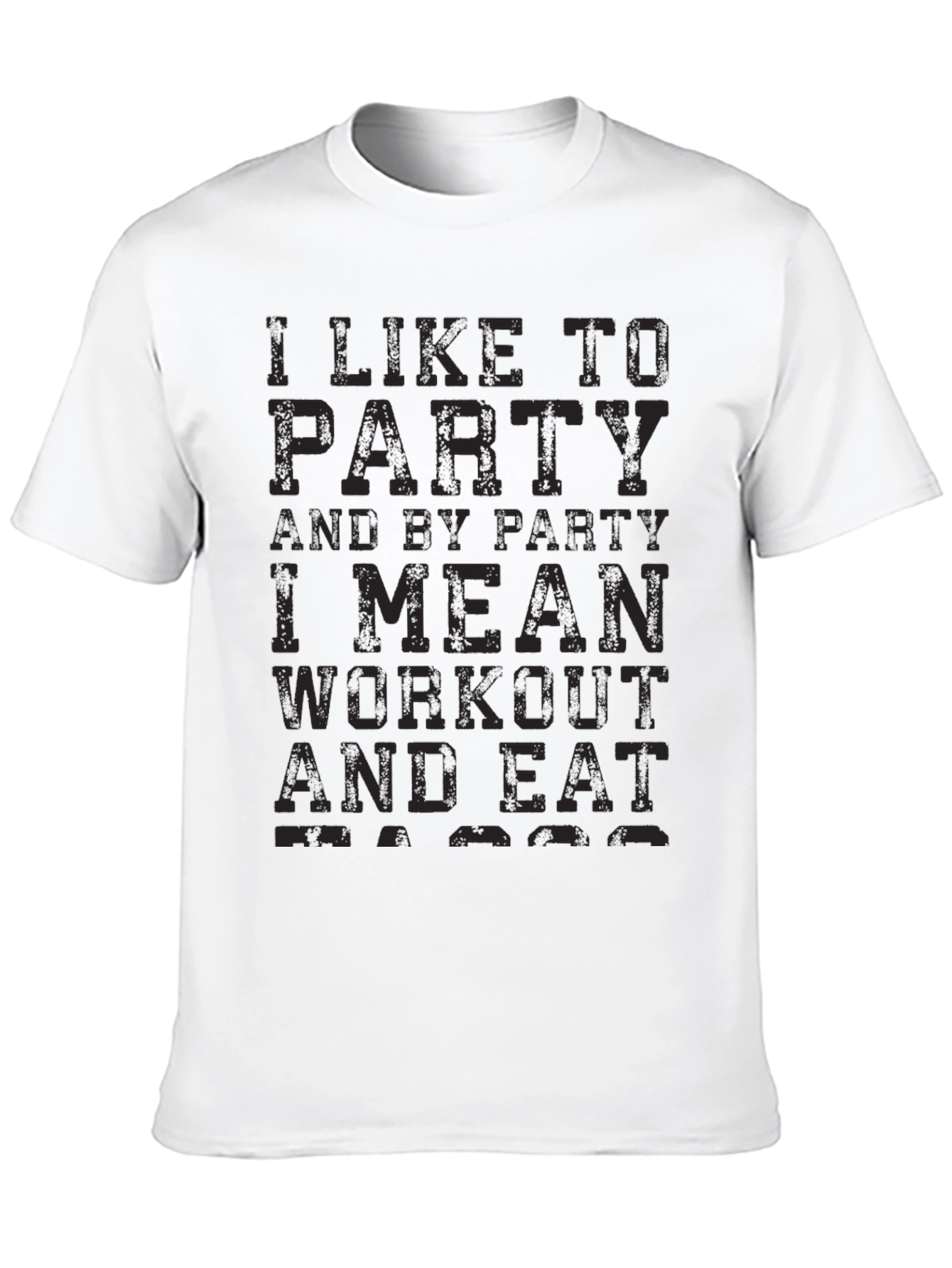 Black Funny Workout Black T-Shirt: Party to Workout view 10