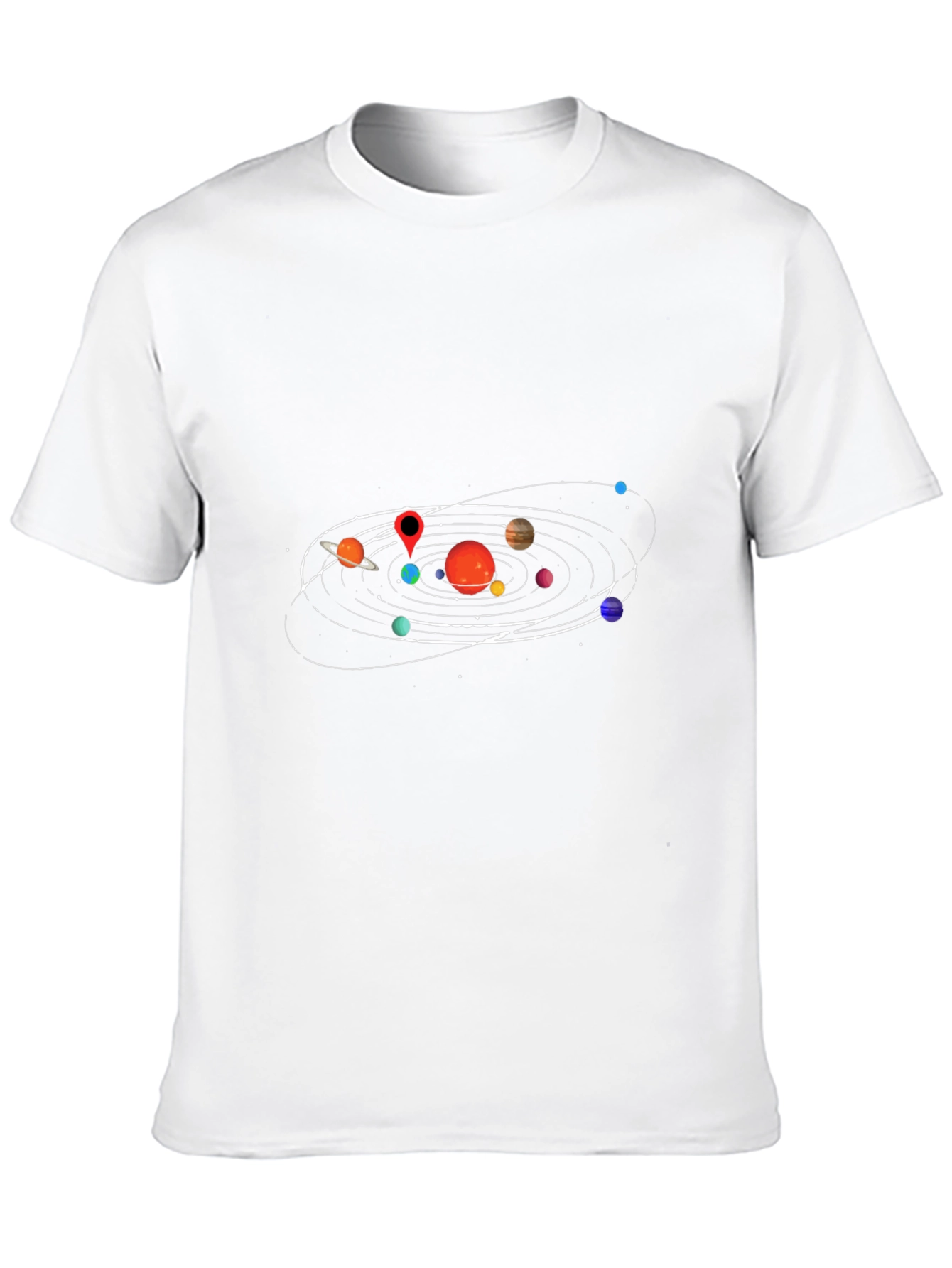 Black Solar System Graphic Black T-Shirt view 10