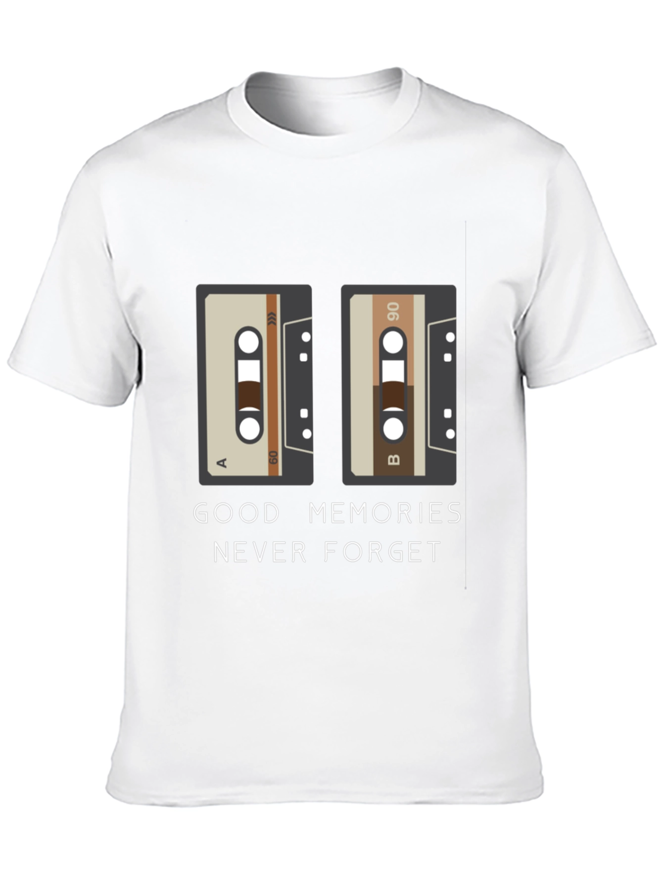 Black Good Memories Never Forget Cassette Tape T-Shirt view 10