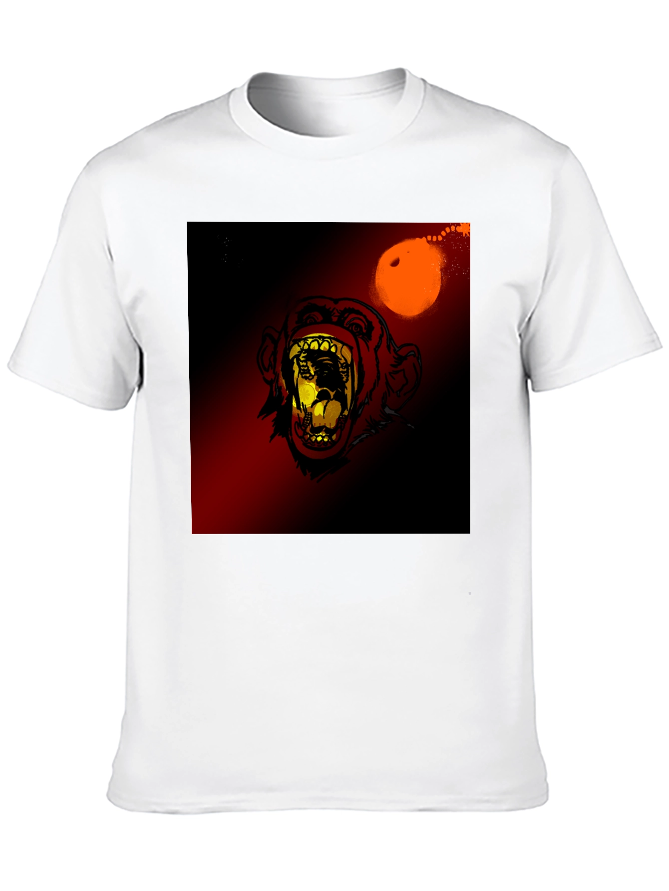 Black Monkey Face Graphic Print T-Shirt view 10