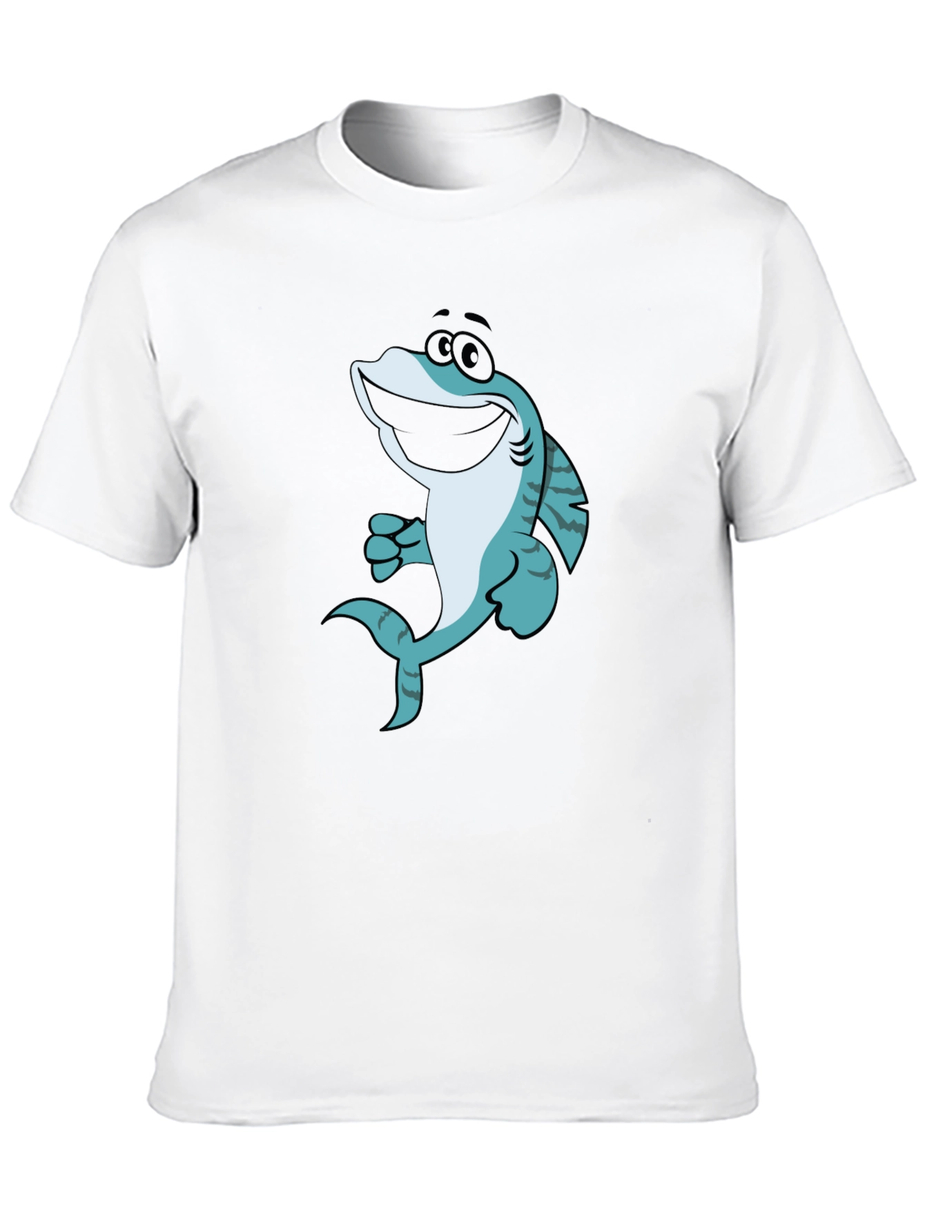 Black Cartoon Shark Graphic T-Shirt - Black view 10