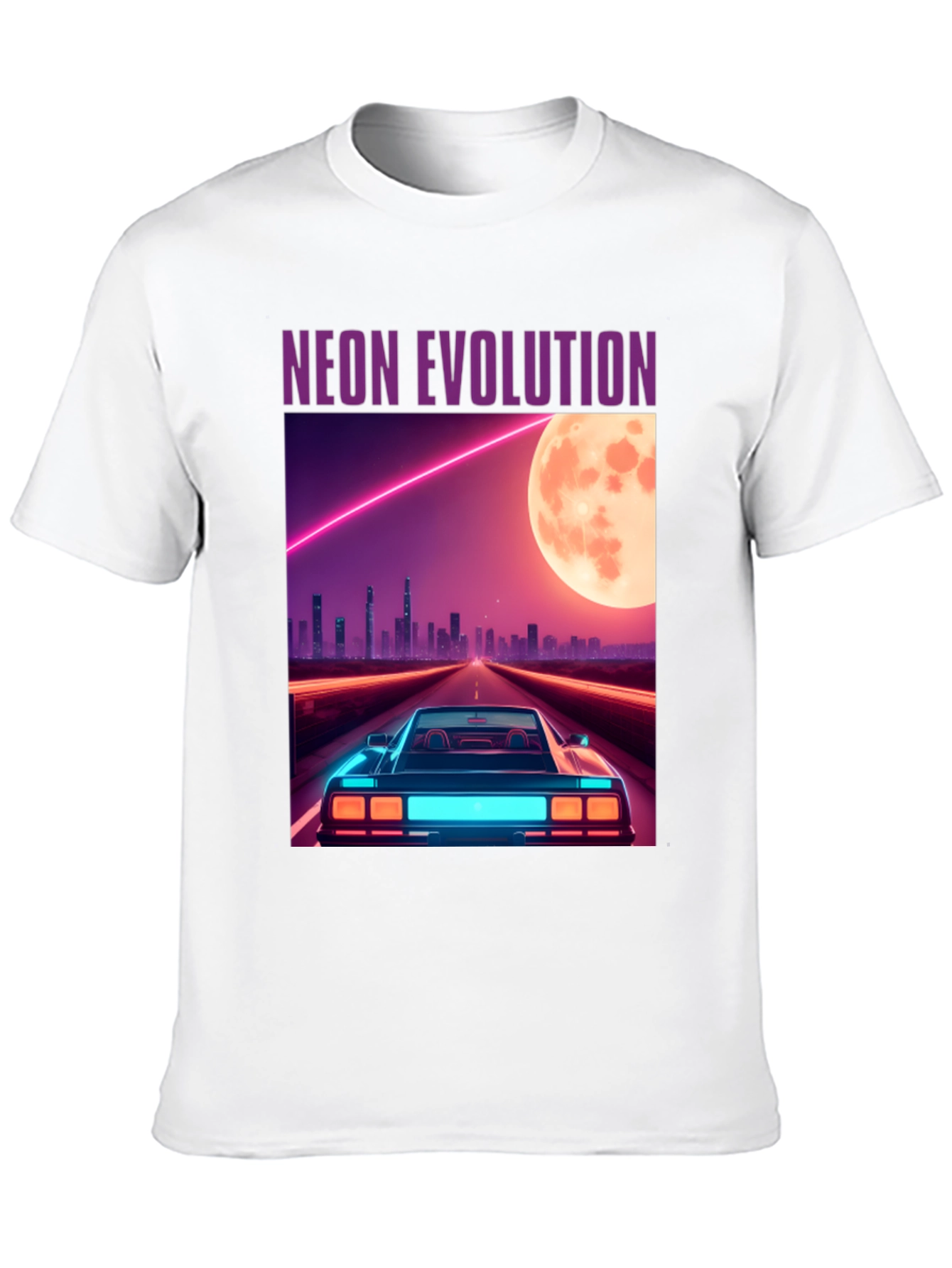 Black Neon Evolution Car Graphic Tee - Retro Style view 10