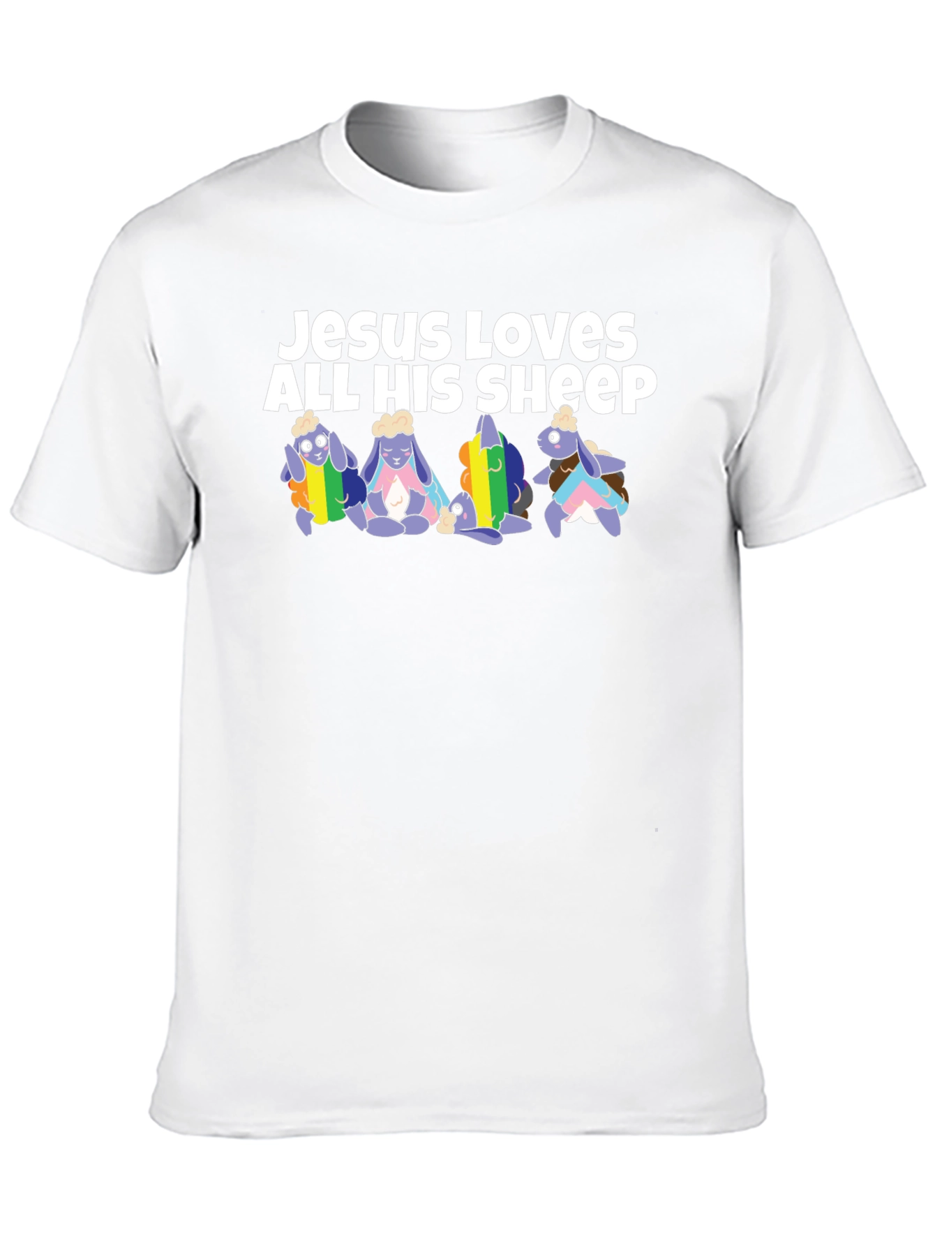 Black Jesus Loves All His Sheep Graphic T-Shirt view 10