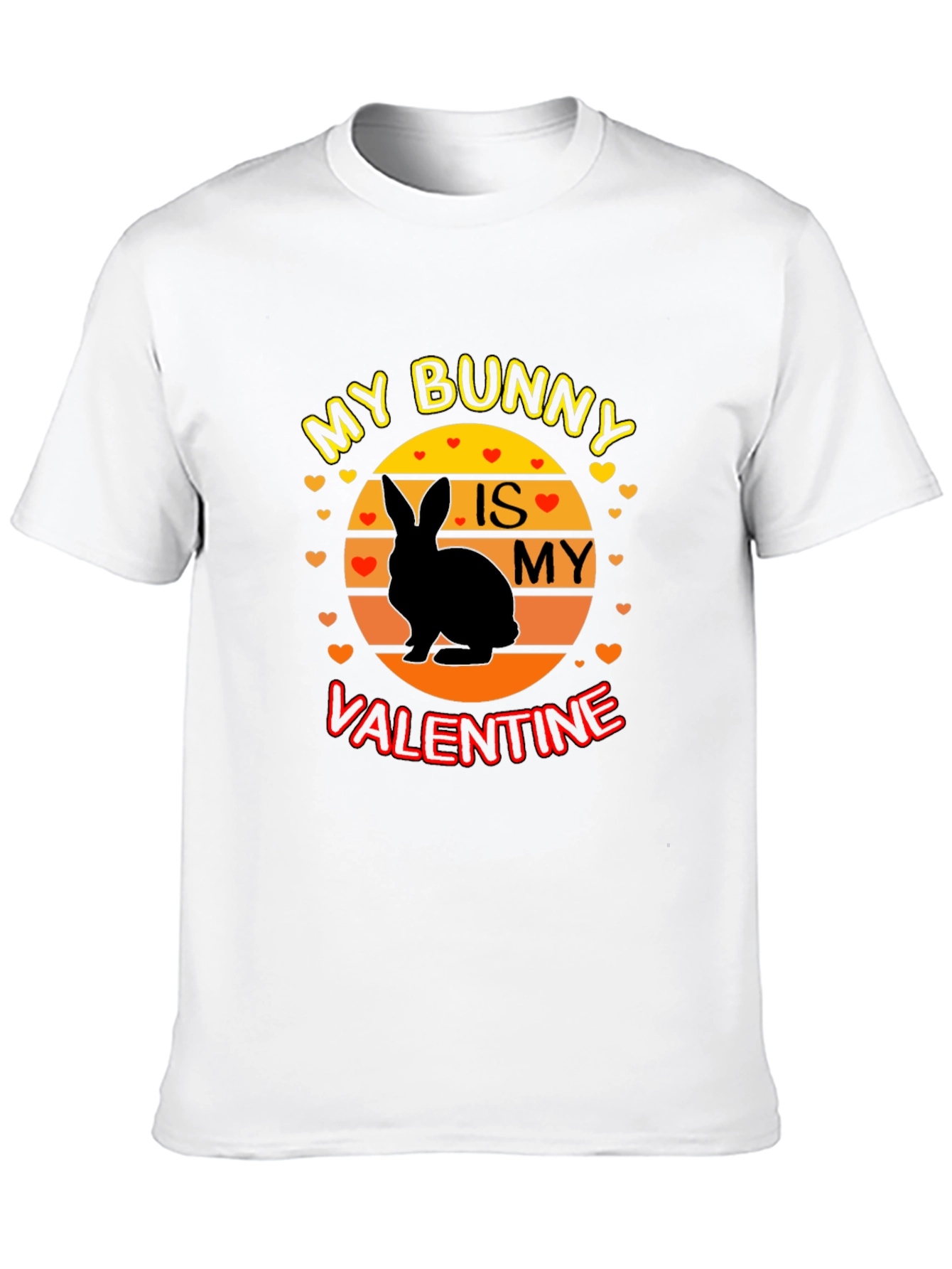 Black My Bunny is My Valentine Graphic T-Shirt view 10