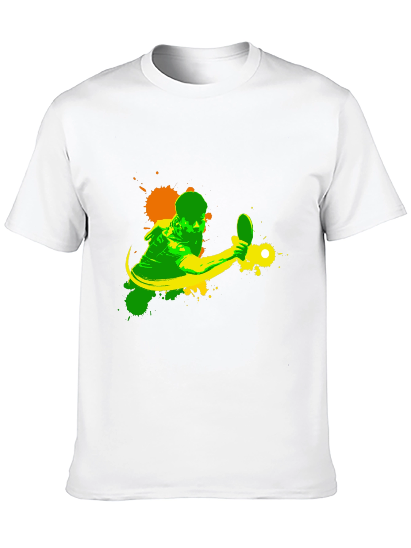 Black Table Tennis Player Graphic Black T-Shirt view 10
