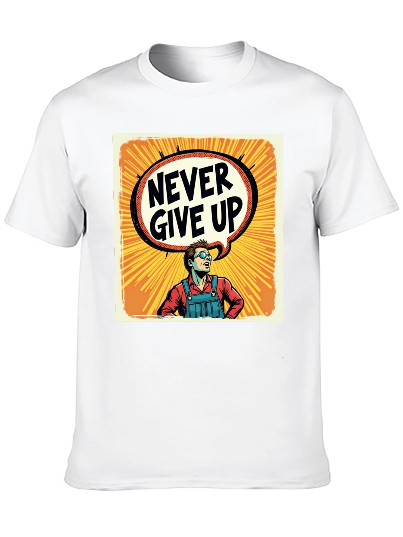 Black Never Give Up T-Shirt - Motivational Graphic Tee view 10