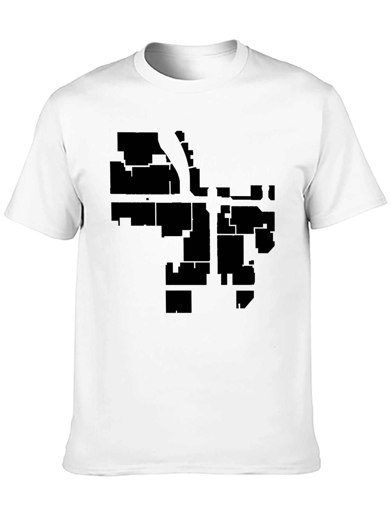 Black Urban Grid Black T-Shirt - Cityscape Style view 10