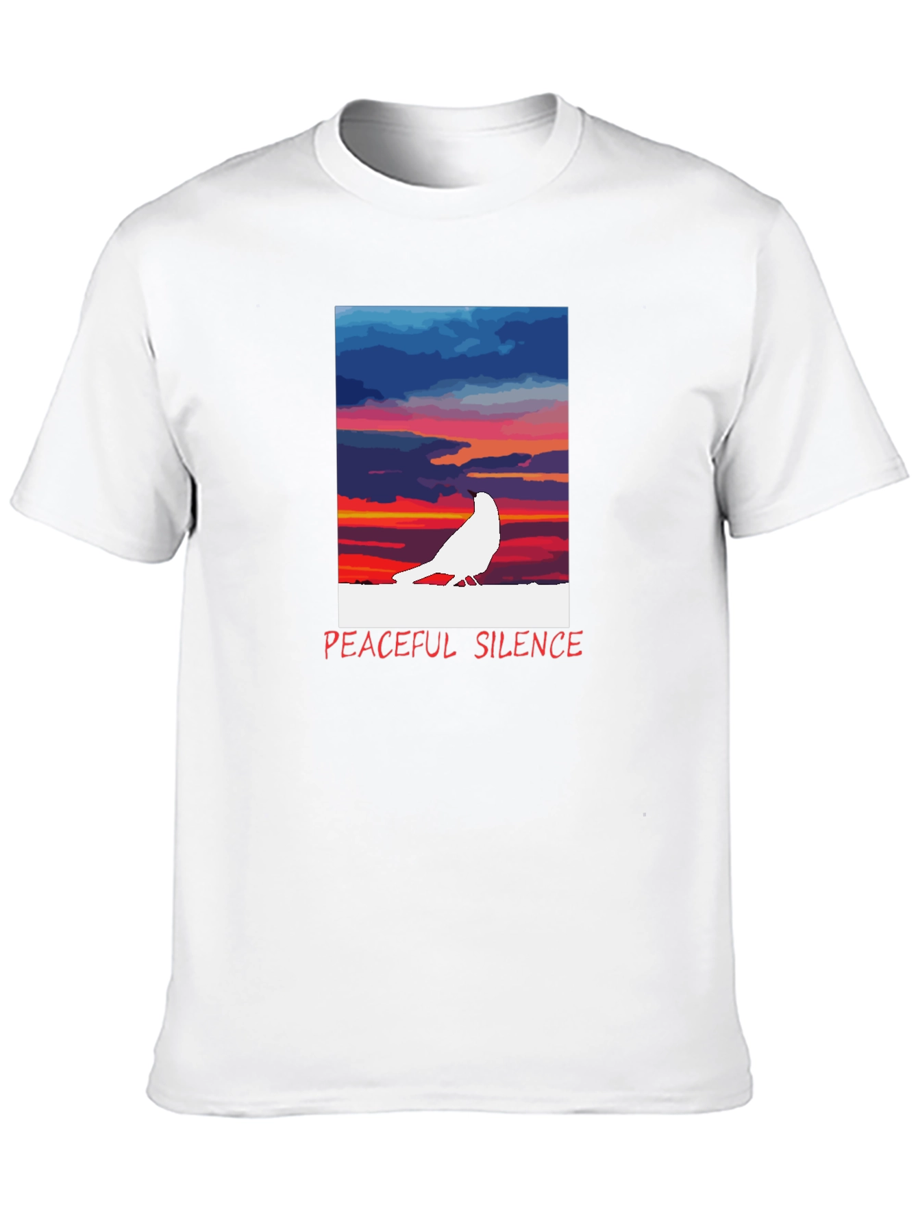 Black Peaceful Silence Graphic T-Shirt view 10