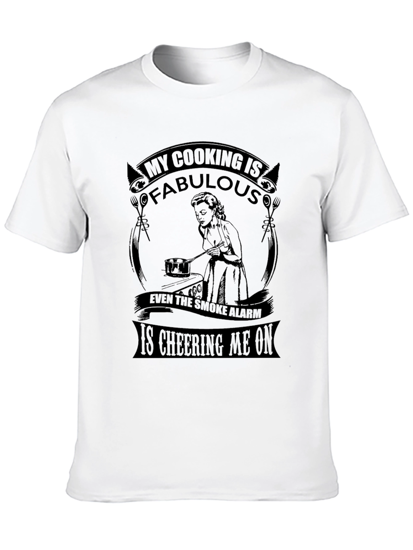 Black Funny Cooking T-Shirt - My Cooking is Fabulous view 10