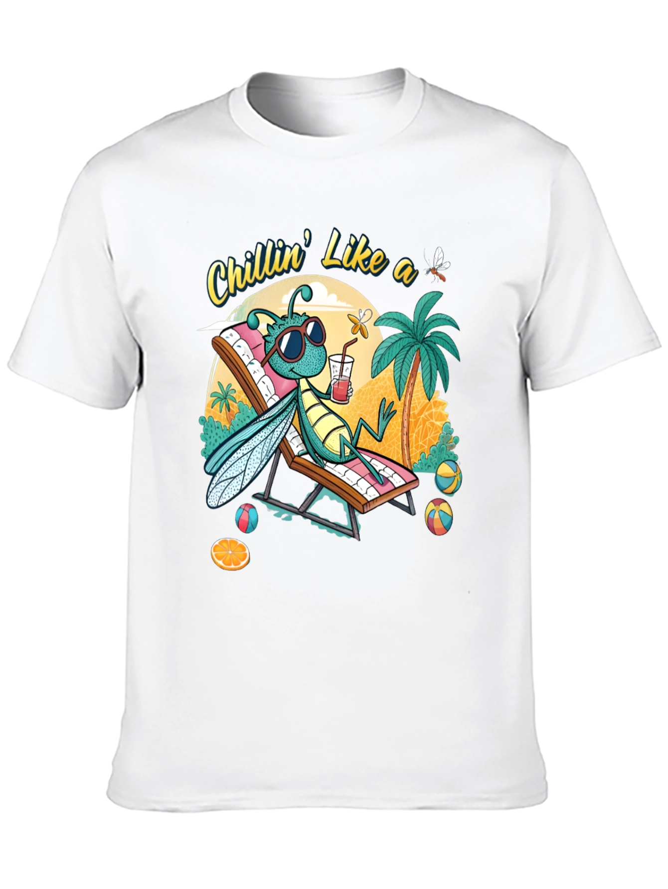 Black Chillin' Bug Graphic T-Shirt - Summer Vibes view 10