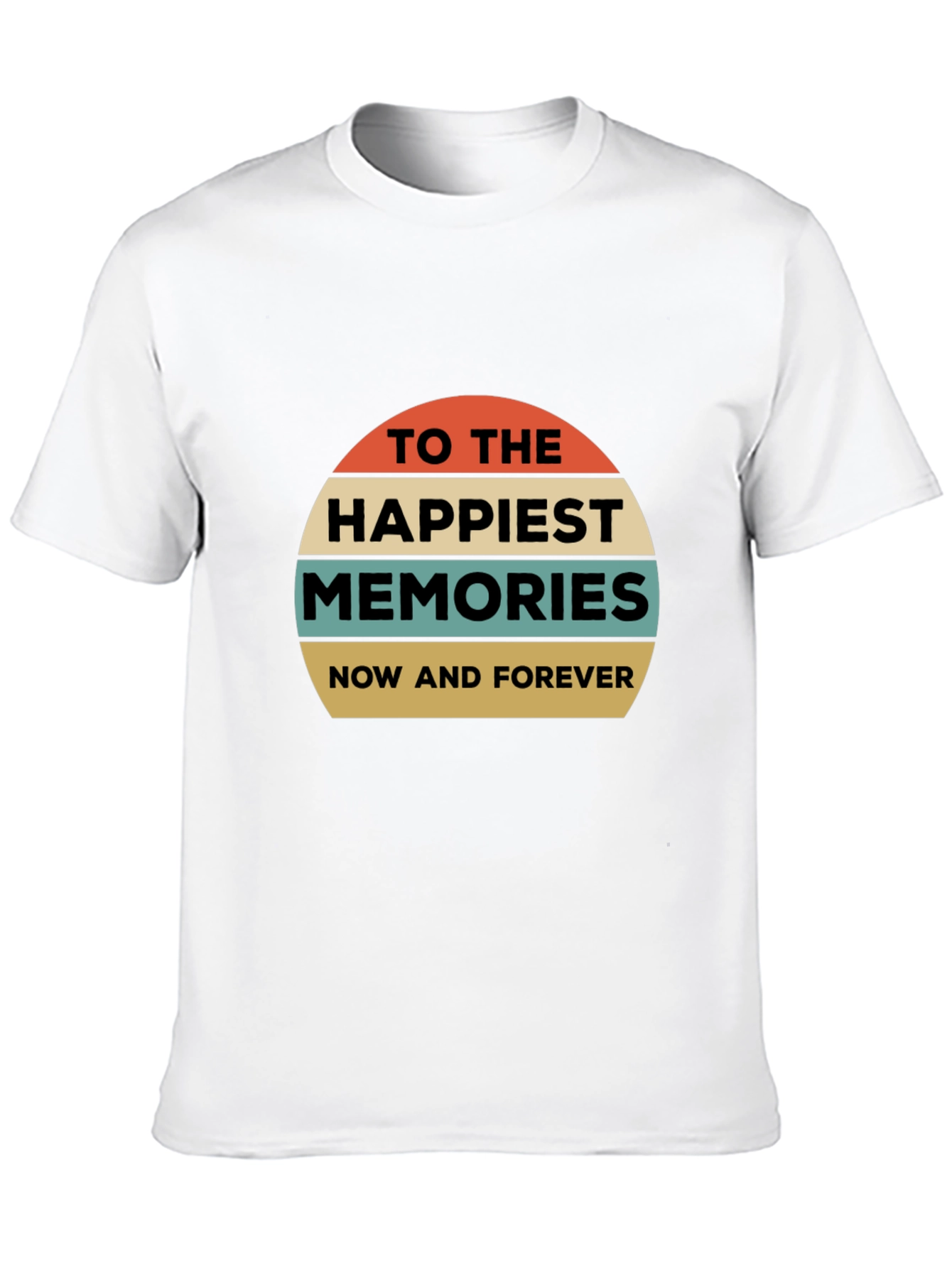 Black Happiest Memories Retro Graphic T-Shirt view 10