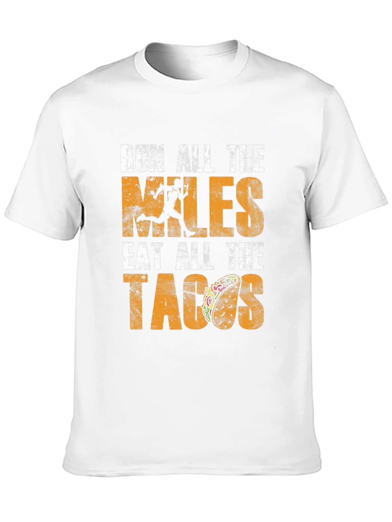 Black Run All The Miles Eat All The Tacos Black T-Shirt view 10