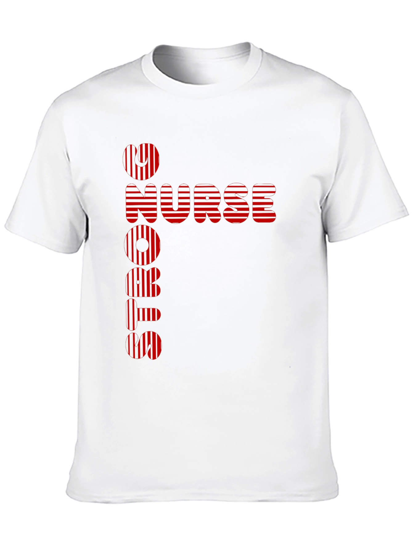 Black Nurse Strong T-Shirt - Red Stripe Design view 10