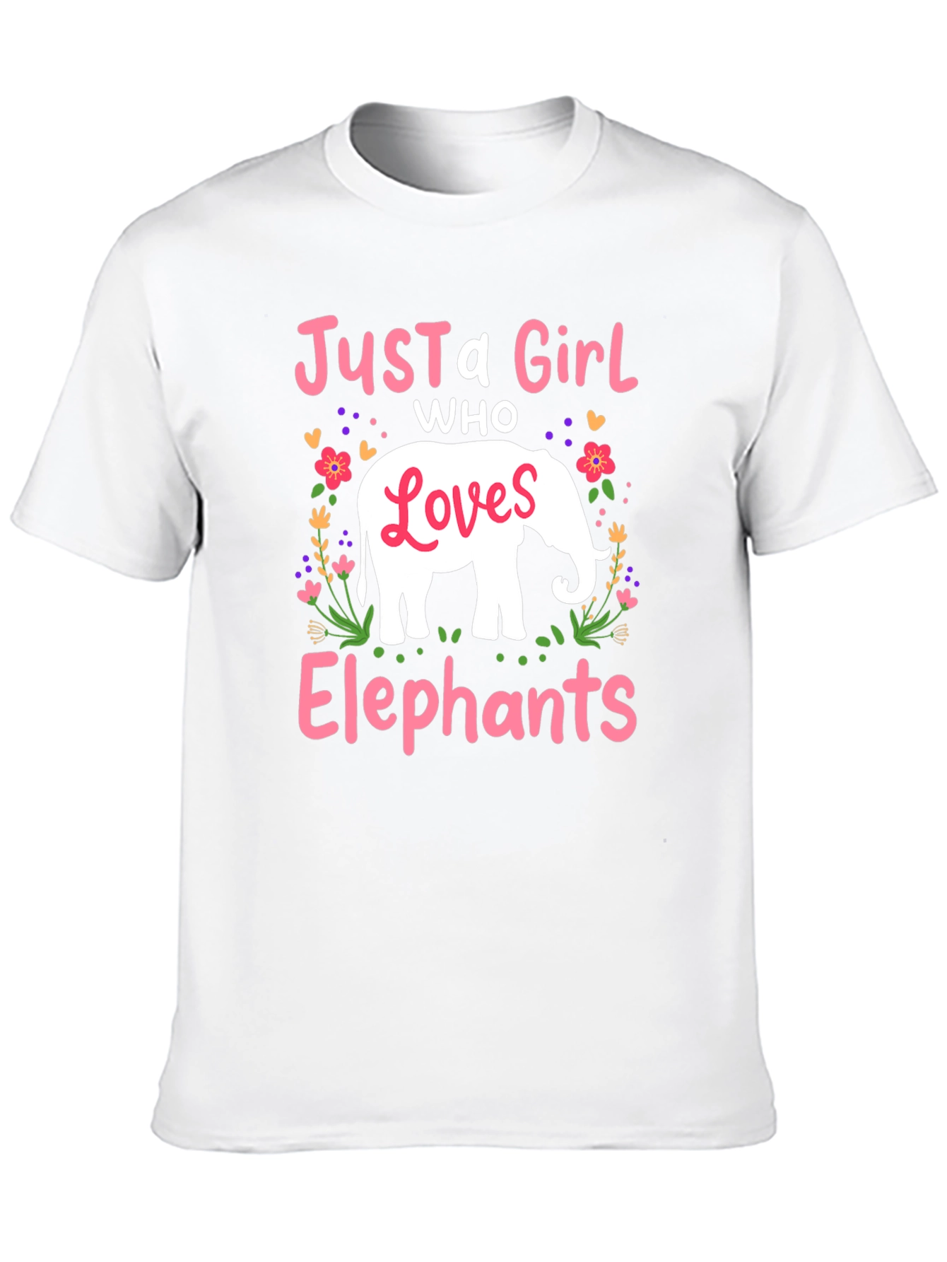 Black Just a Girl Who Loves Elephants T-Shirt view 10