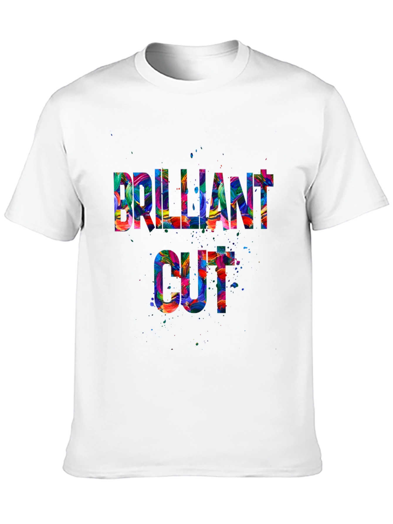 Black Brilliant Cut Graphic T-Shirt - Colorful Design view 10