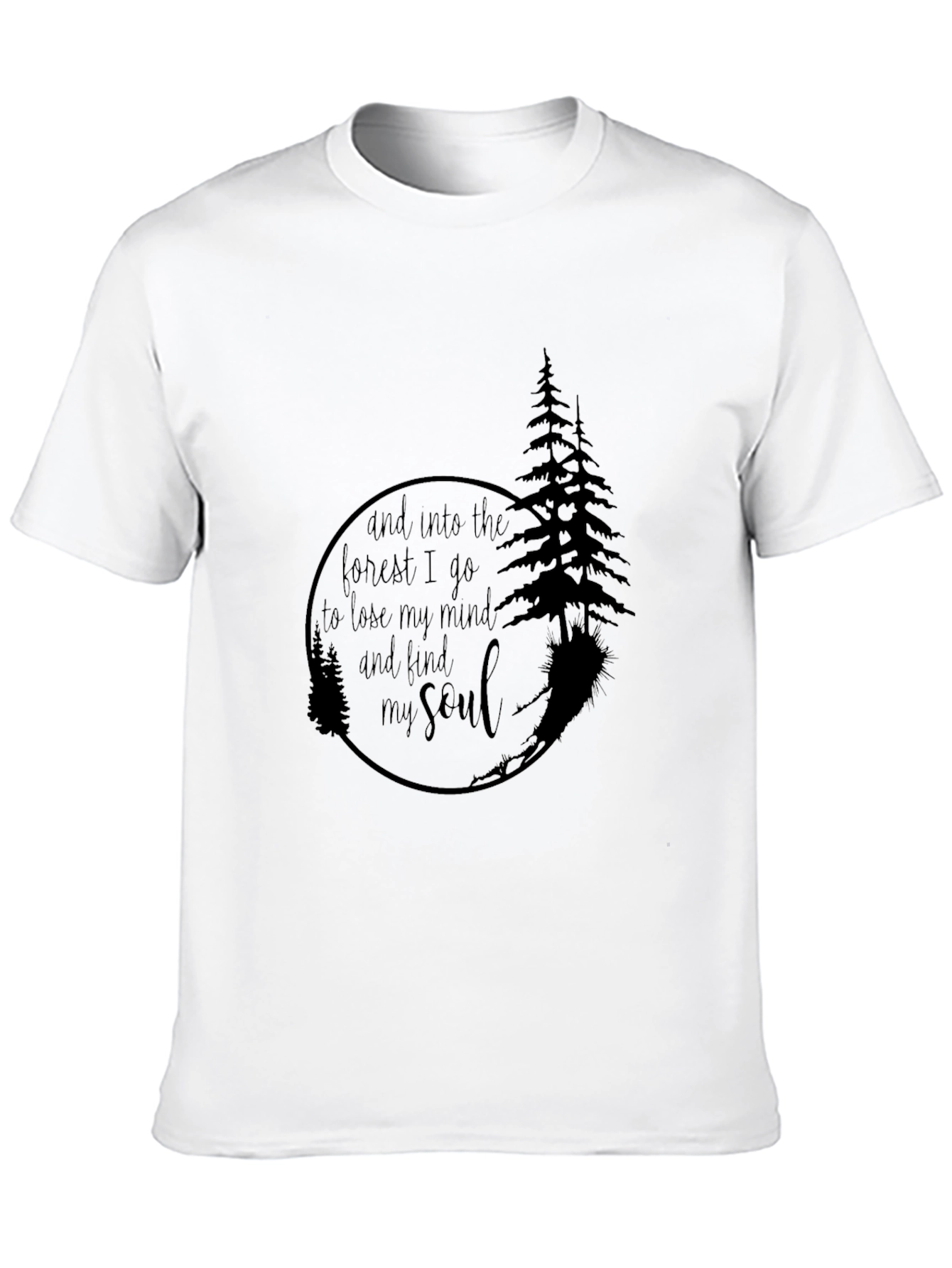 Black Into the Forest Graphic Tee - Unisex Black T-Shirt view 10
