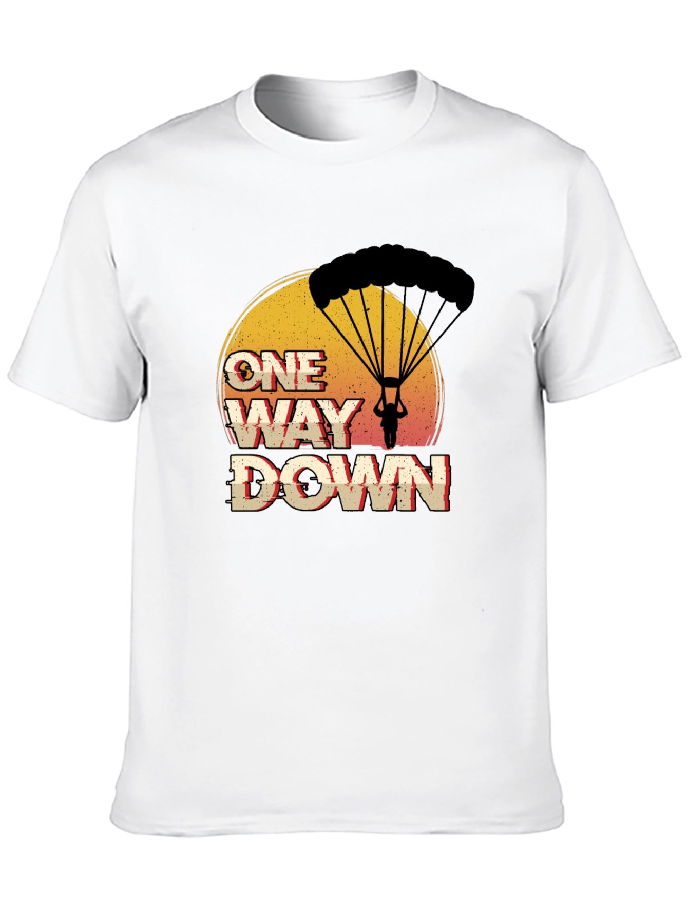 Black One Way Down Parachute Graphic T-Shirt view 10