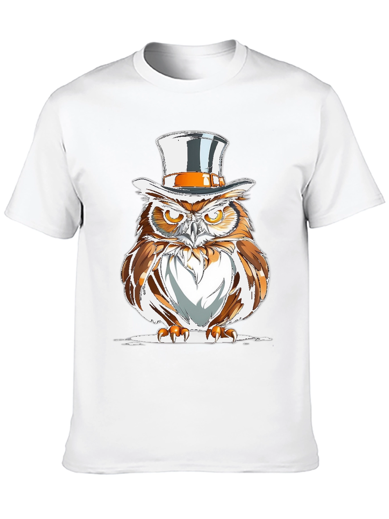 Black Owl Top Hat Graphic Tee - Men's Black T-Shirt view 10