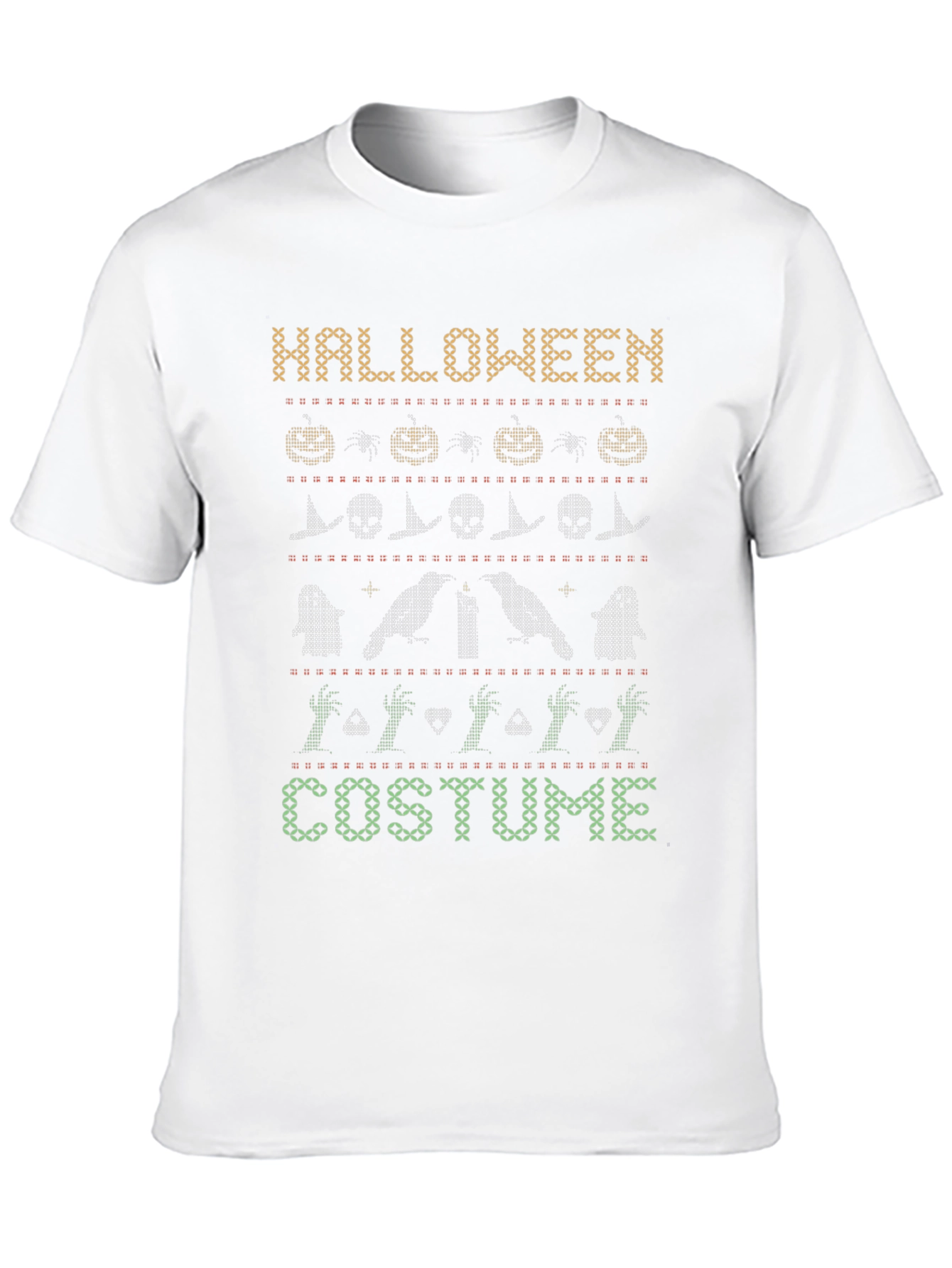 Black Halloween Costume Sweater Pattern Black T-Shirt view 10