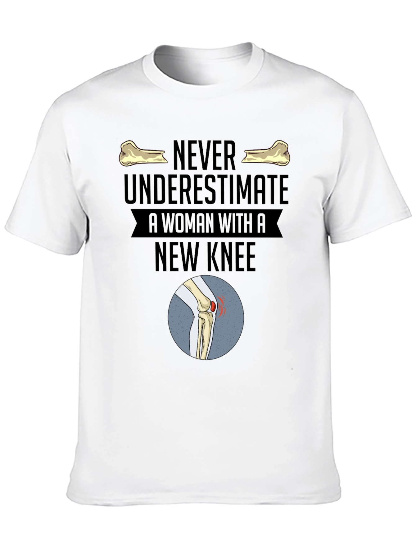 Black New Knee Woman Graphic Tee view 10