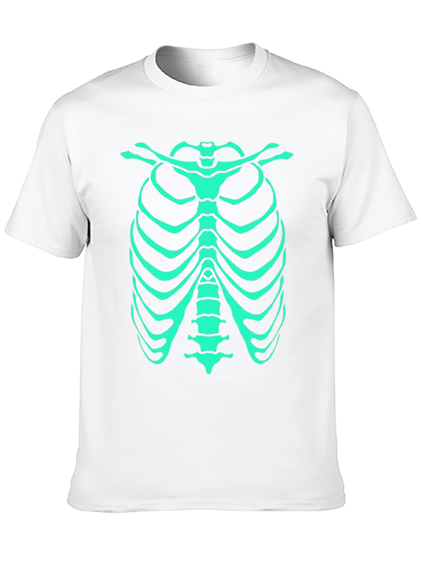 Black Glow-in-the-Dark Rib Cage T-Shirt view 10