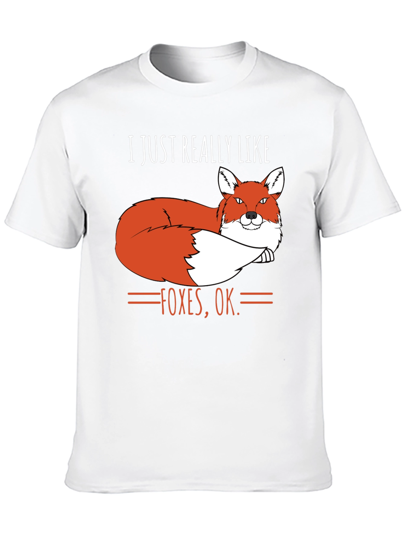 Black Funny Fox Graphic T-Shirt - I Just Really Like Foxes, OK. view 10