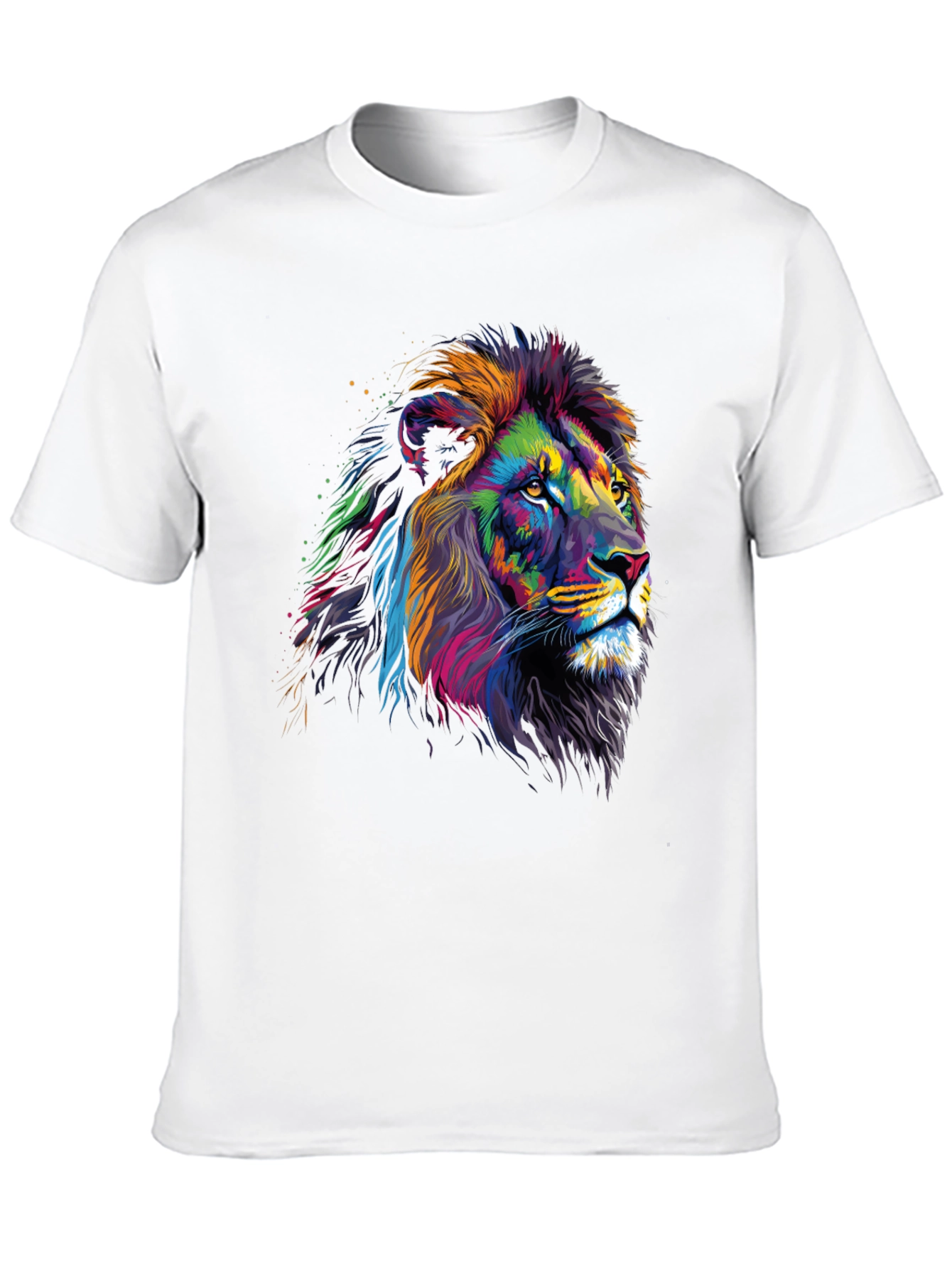 Black Vibrant Lion Graphic Tee - Bold Statement T-Shirt view 10