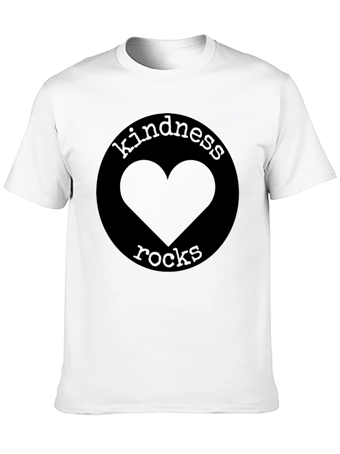 Black Kindness Rocks Graphic Tee - Black T-Shirt with Heart Design view 10
