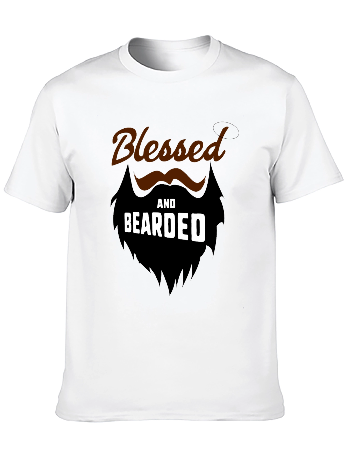 Black Blessed and Bearded Black Graphic T-Shirt view 10