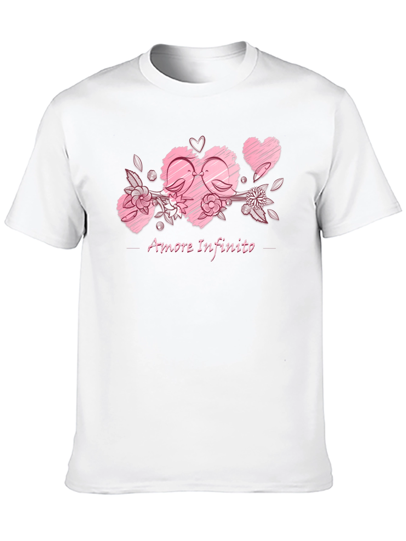 Black Amore Infinito T-Shirt - Love Birds Design view 10