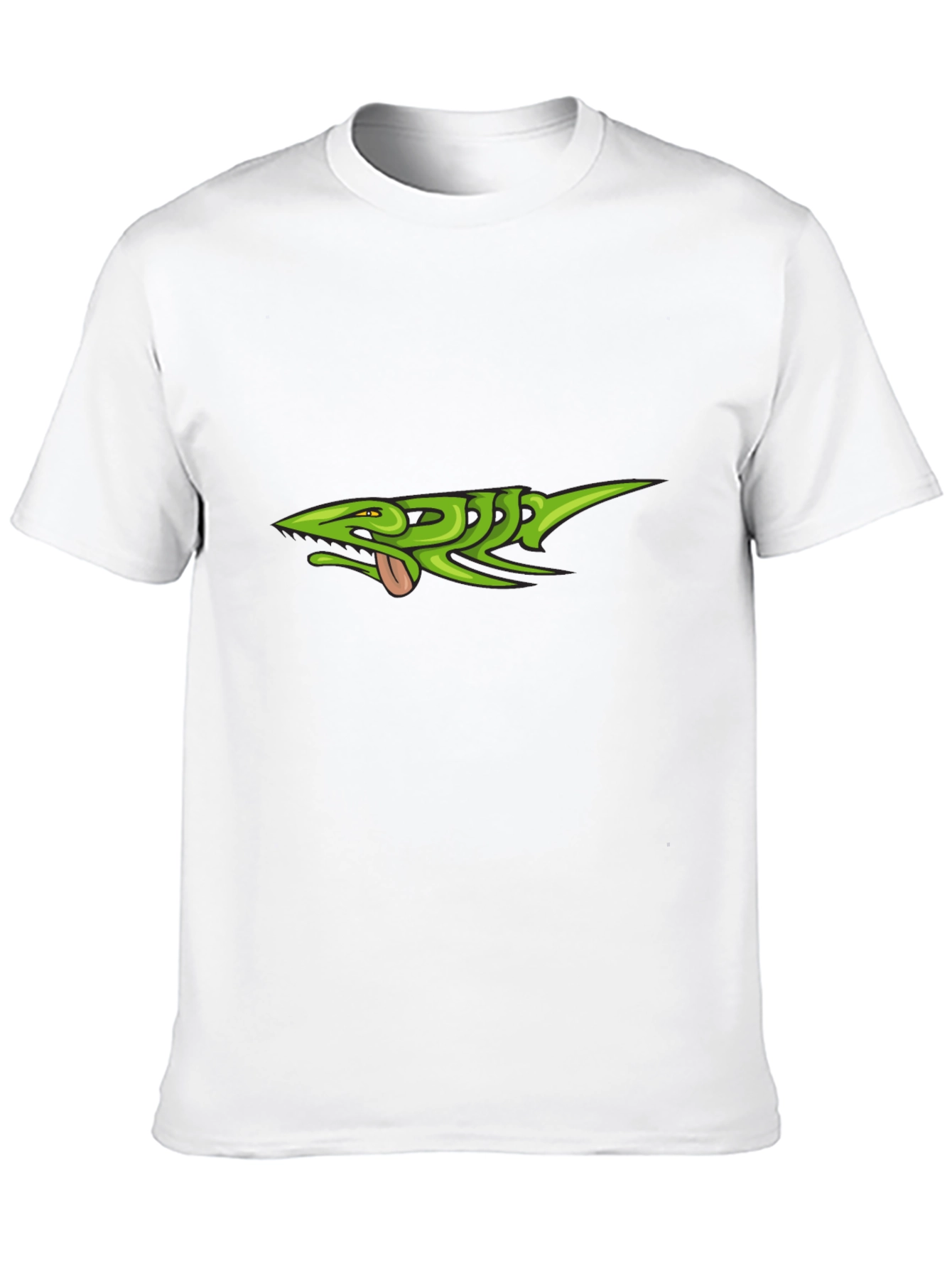 Black Green Lizard Graphic Black T-Shirt view 10