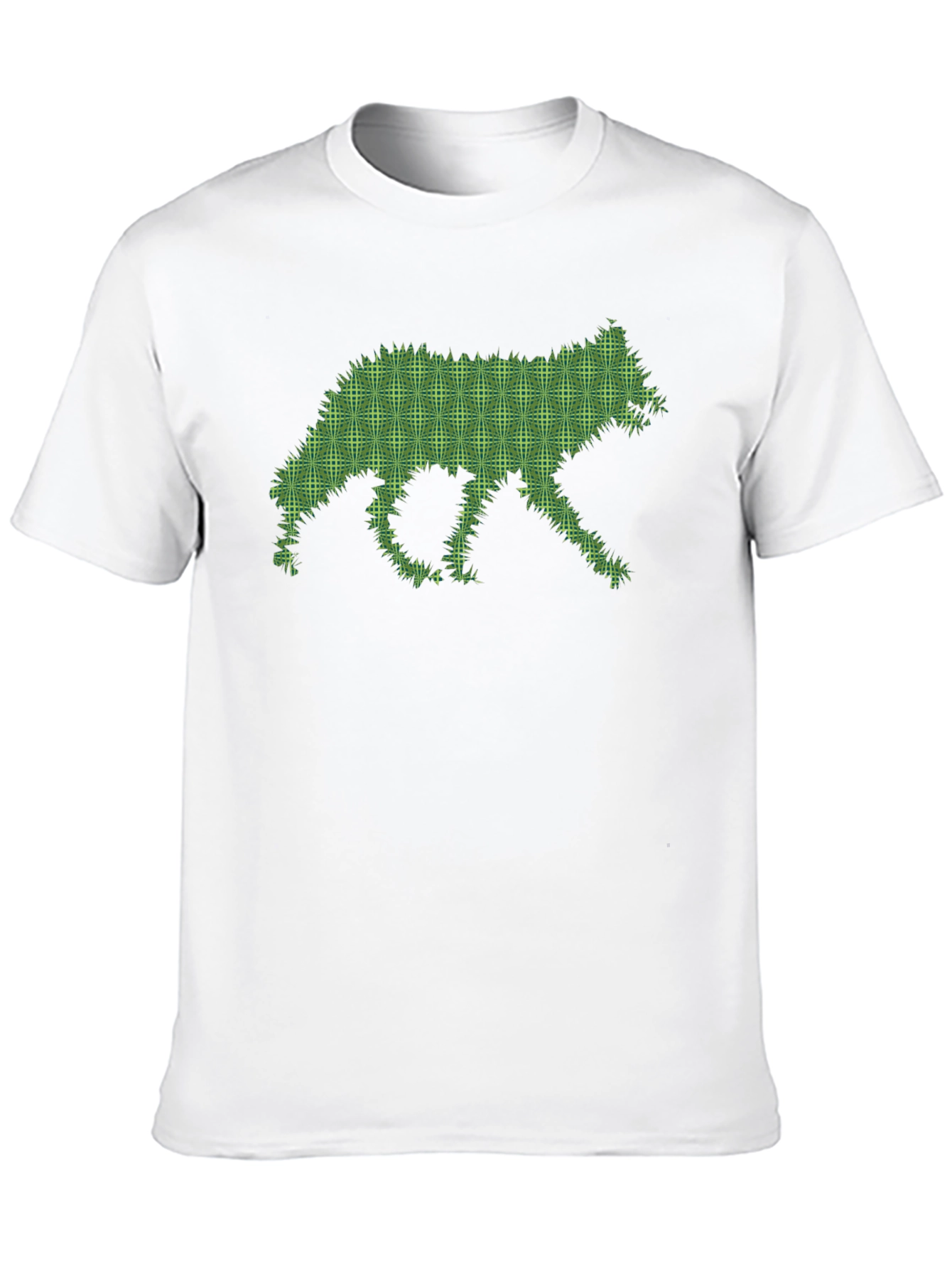 Black Green Wolf Silhouette Black Tee view 10