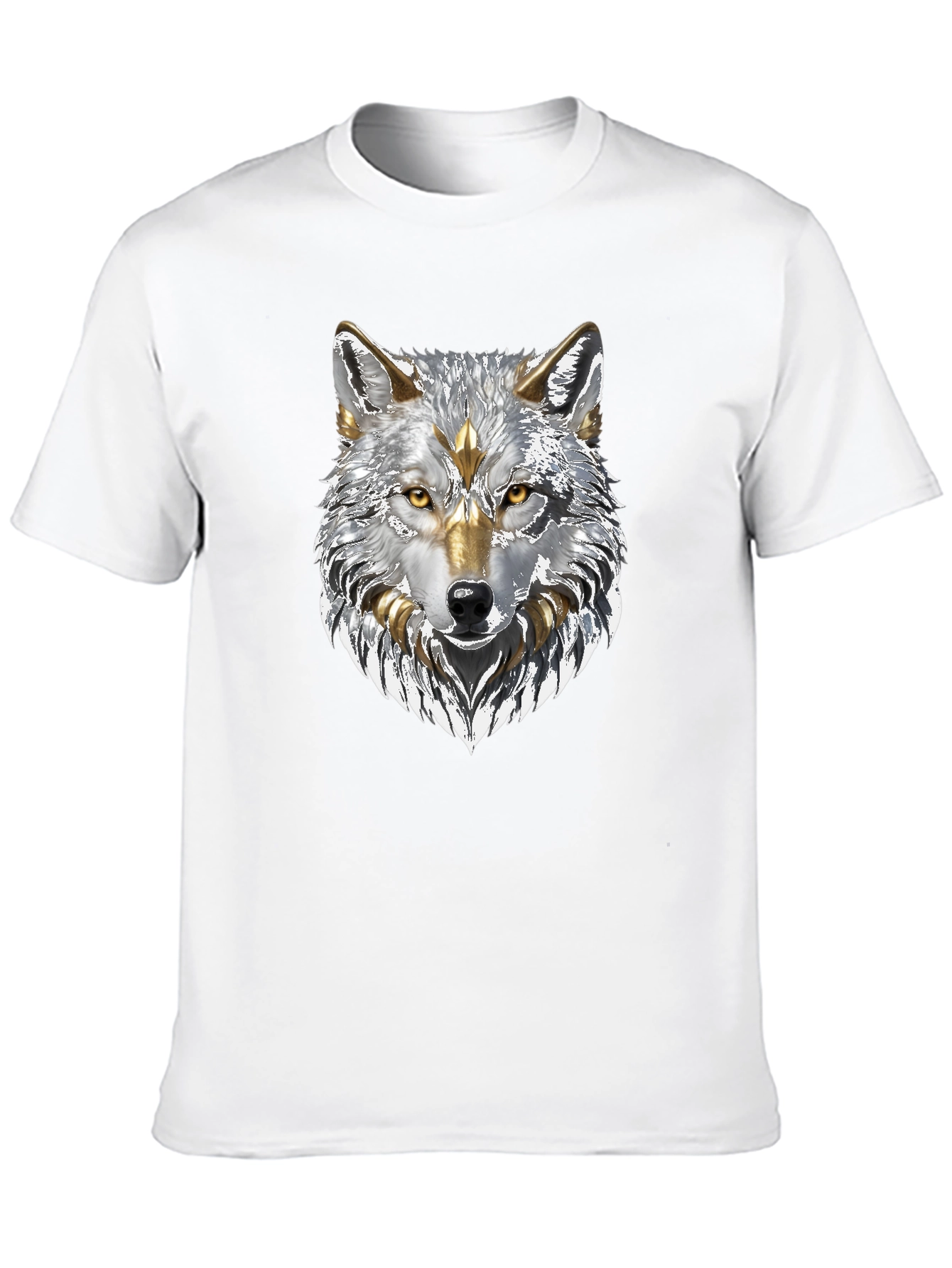 Black Wolf Graphic Tee - Silver and Gold Design view 10