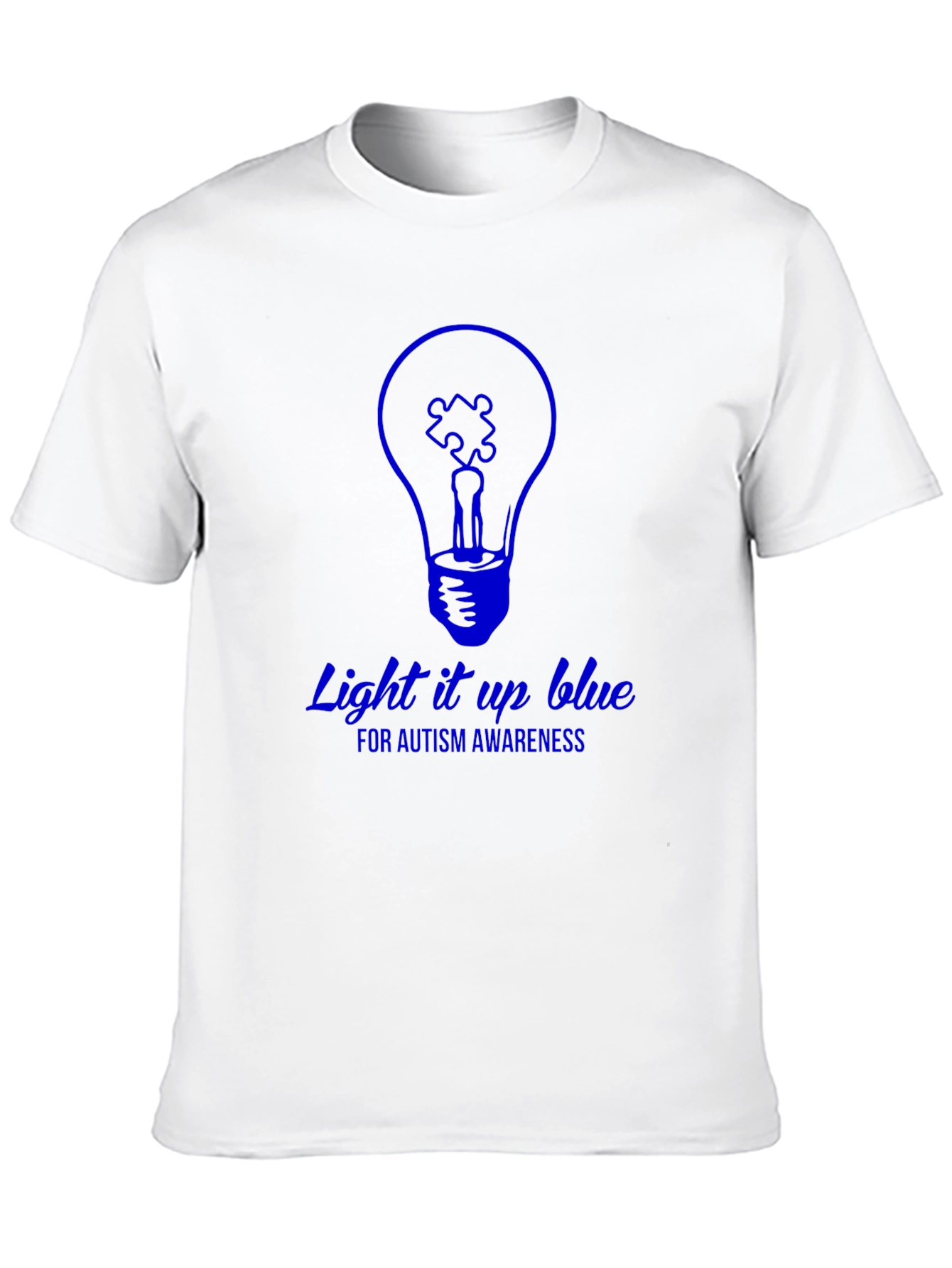 Black Autism Awareness Light it Up Blue Graphic T-Shirt view 10