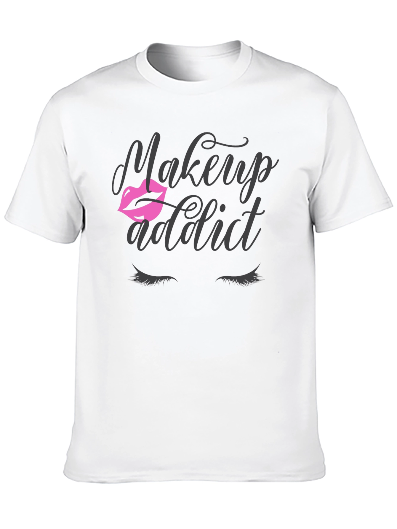 Black Makeup Addict Graphic T-Shirt view 10