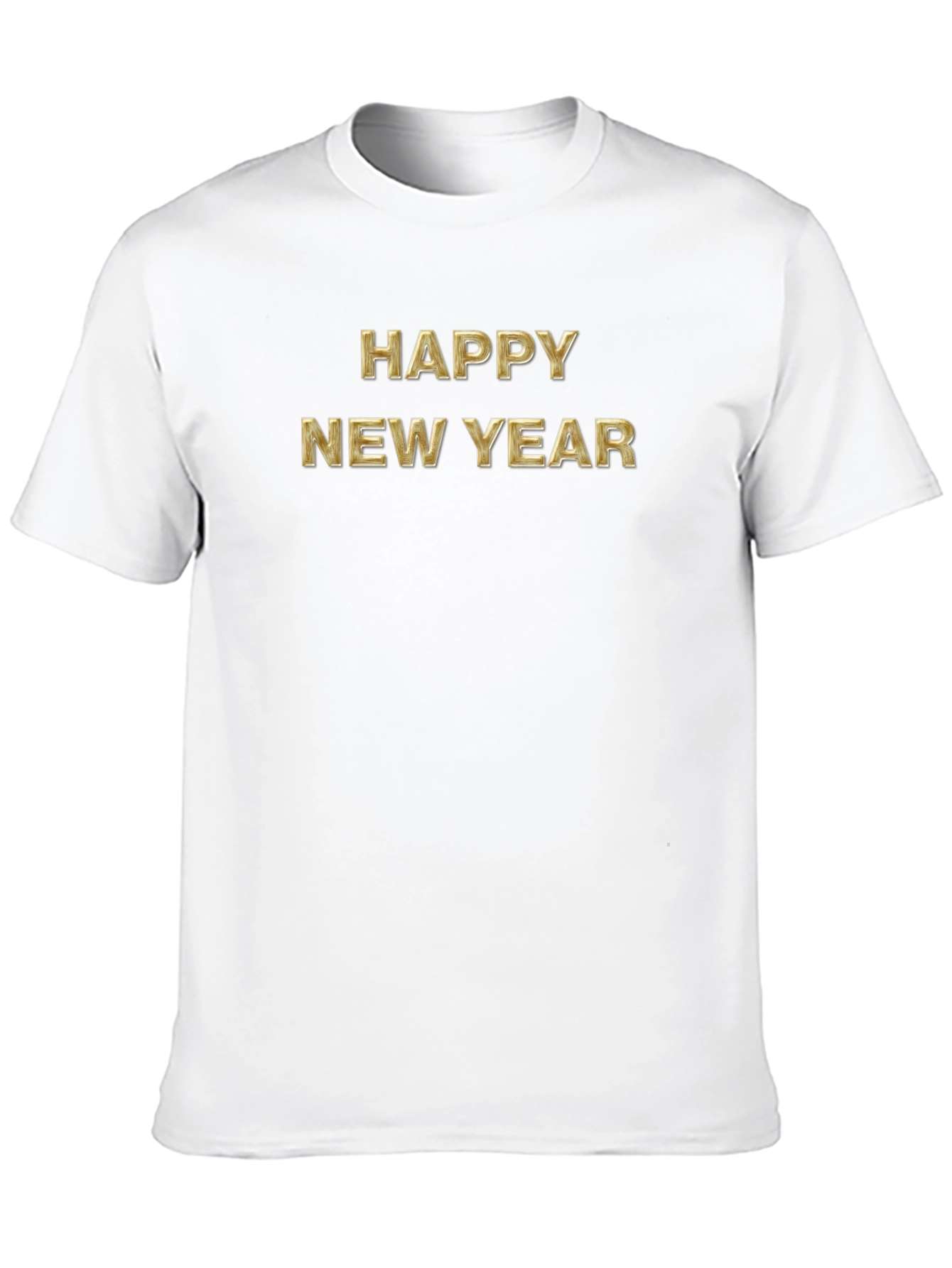 Black Happy New Year Gold Text Graphic Black Tee view 10