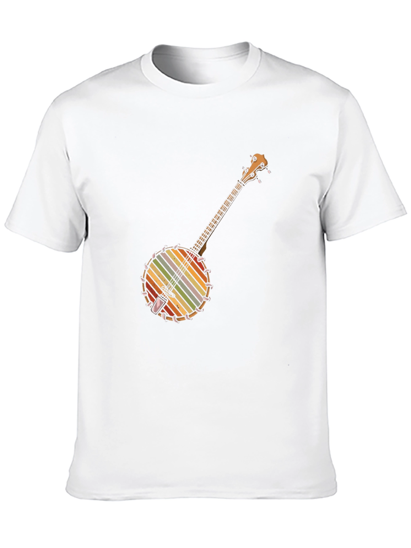 Black Retro Banjo Music T-Shirt view 10
