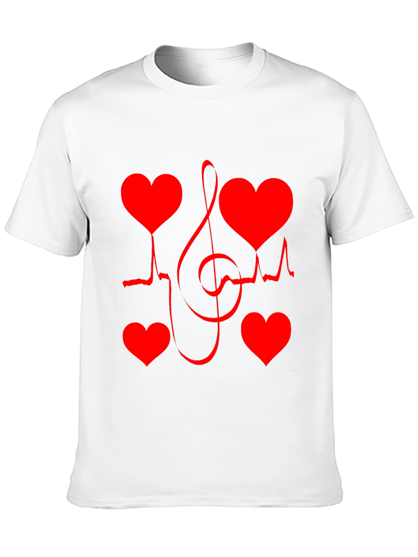 Black Heartbeat Music Note Graphic Tee view 10