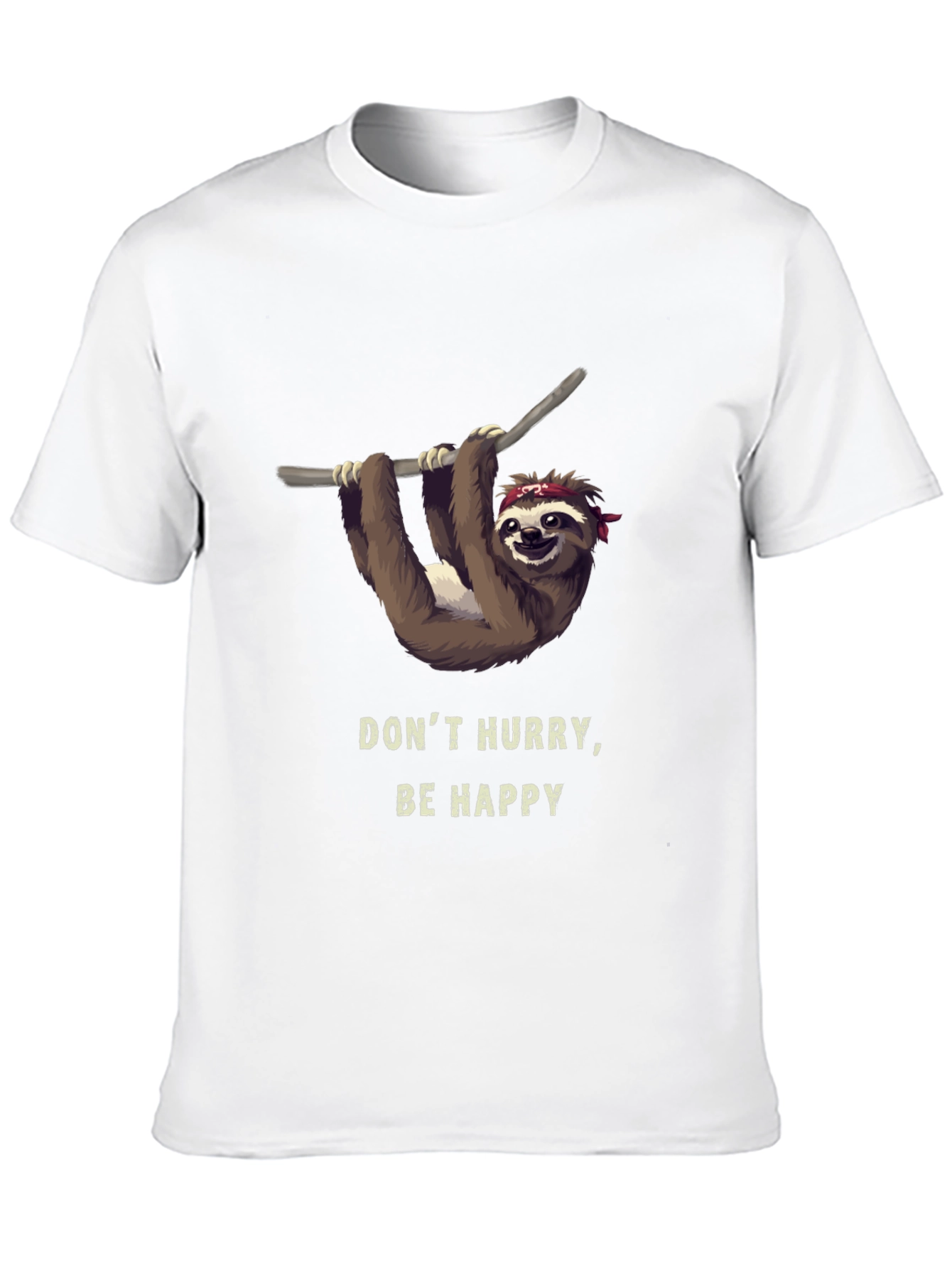Black Don't Hurry, Be Happy Sloth T-Shirt view 10